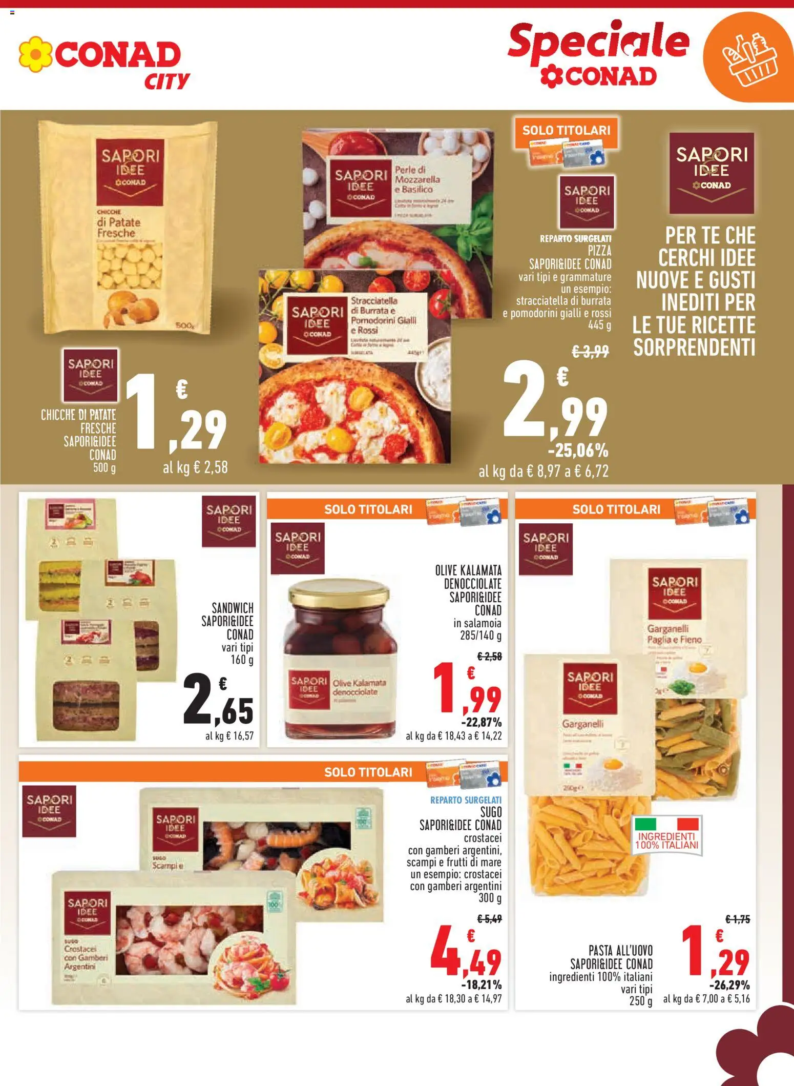 Volantino Conad del 07.01.2026 | Pagina: 9 | Prodotti: Pizza, Olive, Pasta, Stracciatella
