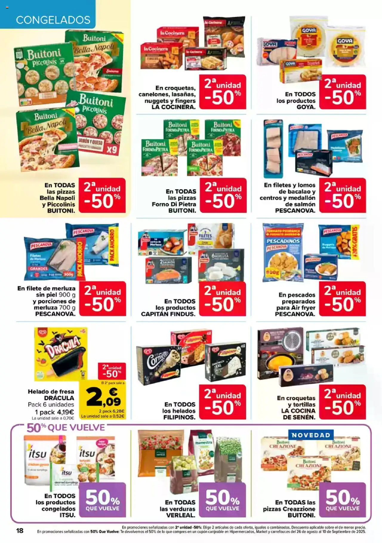Carrefour folleto │ válido desde el 08.08.2025 | Página: 20 | Productos: Helado, Cocina, Croquetas, Filete