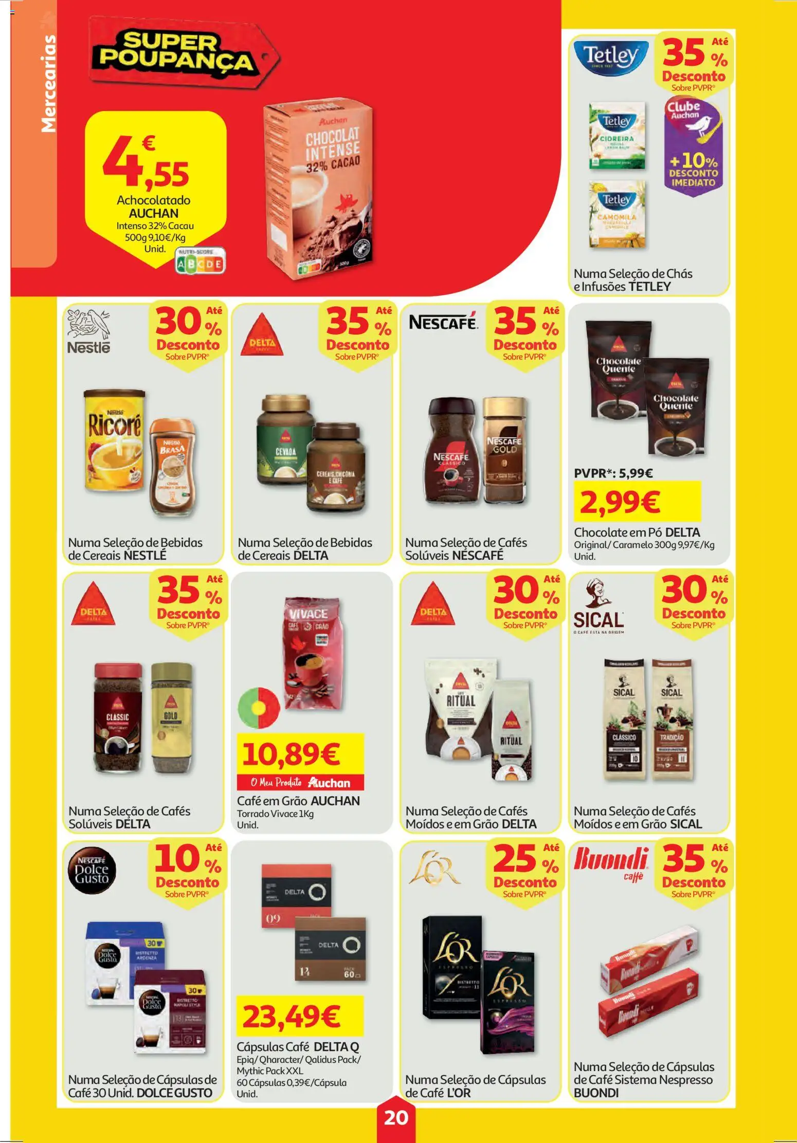 Auchan folheto │ válido de 26.03.2026 | Página: 20 | Produtos: Nestlé, Chocolate, Dolce gusto, Cereais