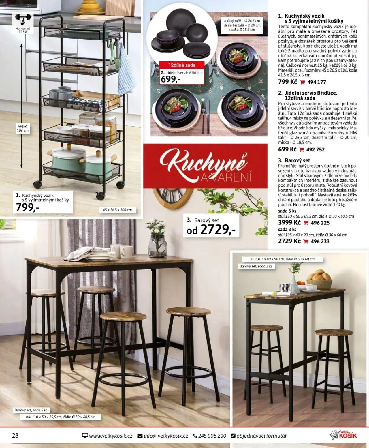 Velký Košík katalog září od 01.09.2025 | Strana: 28 | Produkty: Miska, Misky na polévku, Židle, Kuchyně