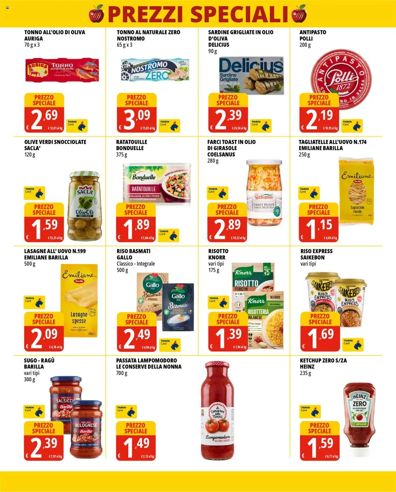 Volantino Tigros del 14.10.2025 | Pagina: 3 | Prodotti: Ketchup, Salsa, Olive, Sugo