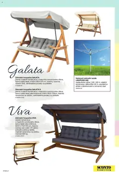Náhled letáku Sconto nábytek katalog - Zahrada od 01.01.2025 | Strana: 61 | Produkty: Polštáře, Zahradní houpačka, Houpačka, Nábytek