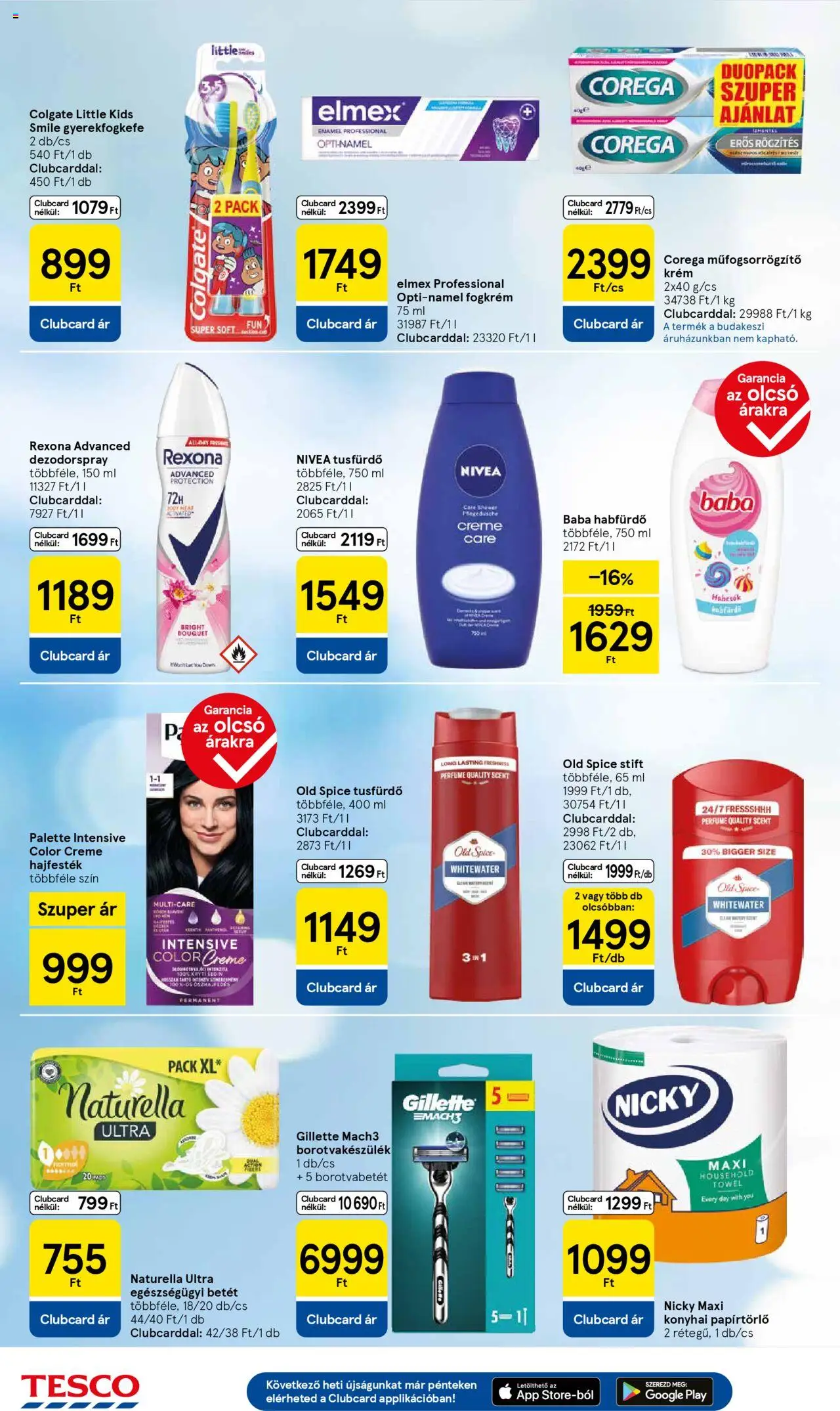 Tesco akciós ujság - amely érvényes a következő dátumtól: 16.10.2025 | Oldal: 10 | Termékek: Borotvabetét, Hajfesték, Stift, Fogkrém