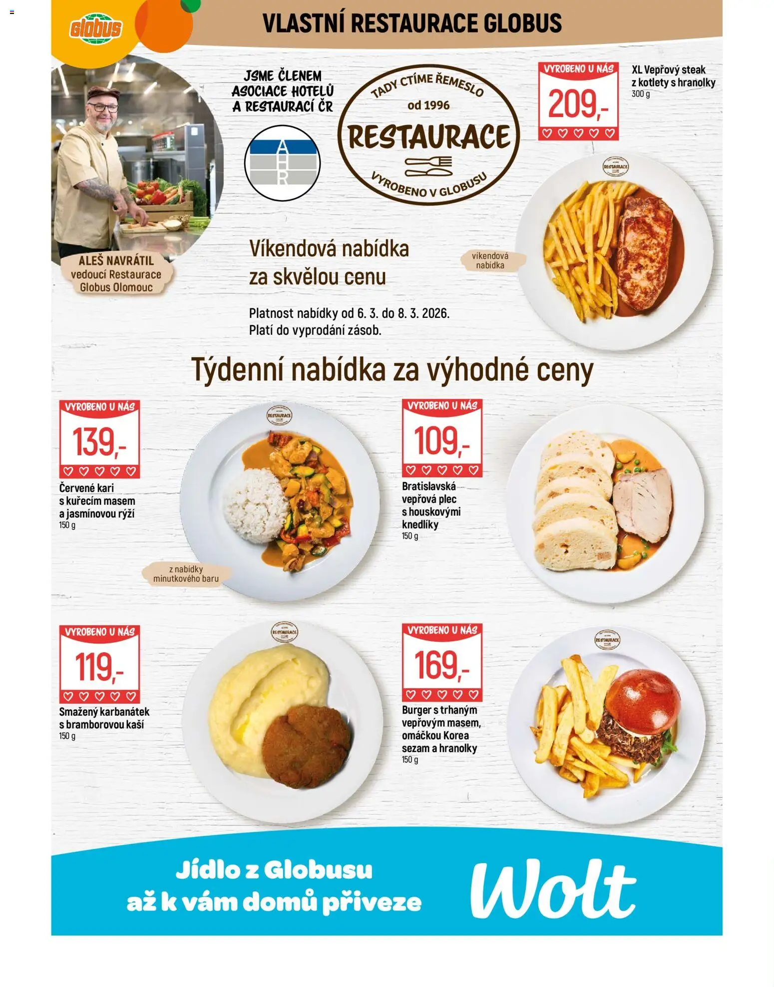 Globus leták - Olomouc od 04.03.2026 | Strana: 7 | Produkty: Burger, Globus, Hranolky, Steak