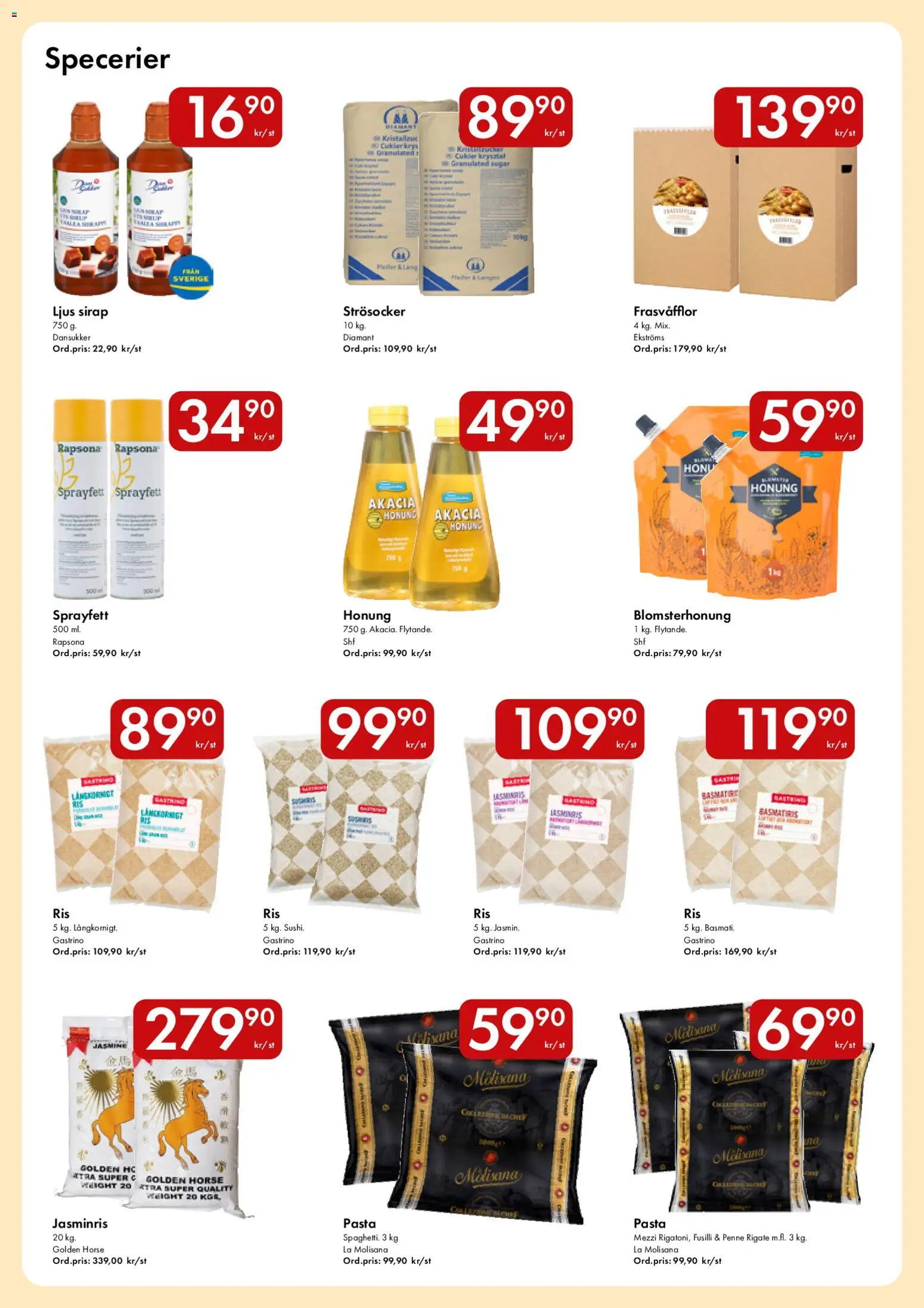 Hypermarkety reklamblad aktuell från 09.03.2026 | Sida: 8 | Produkter: Strösocker, Pasta, Ljus