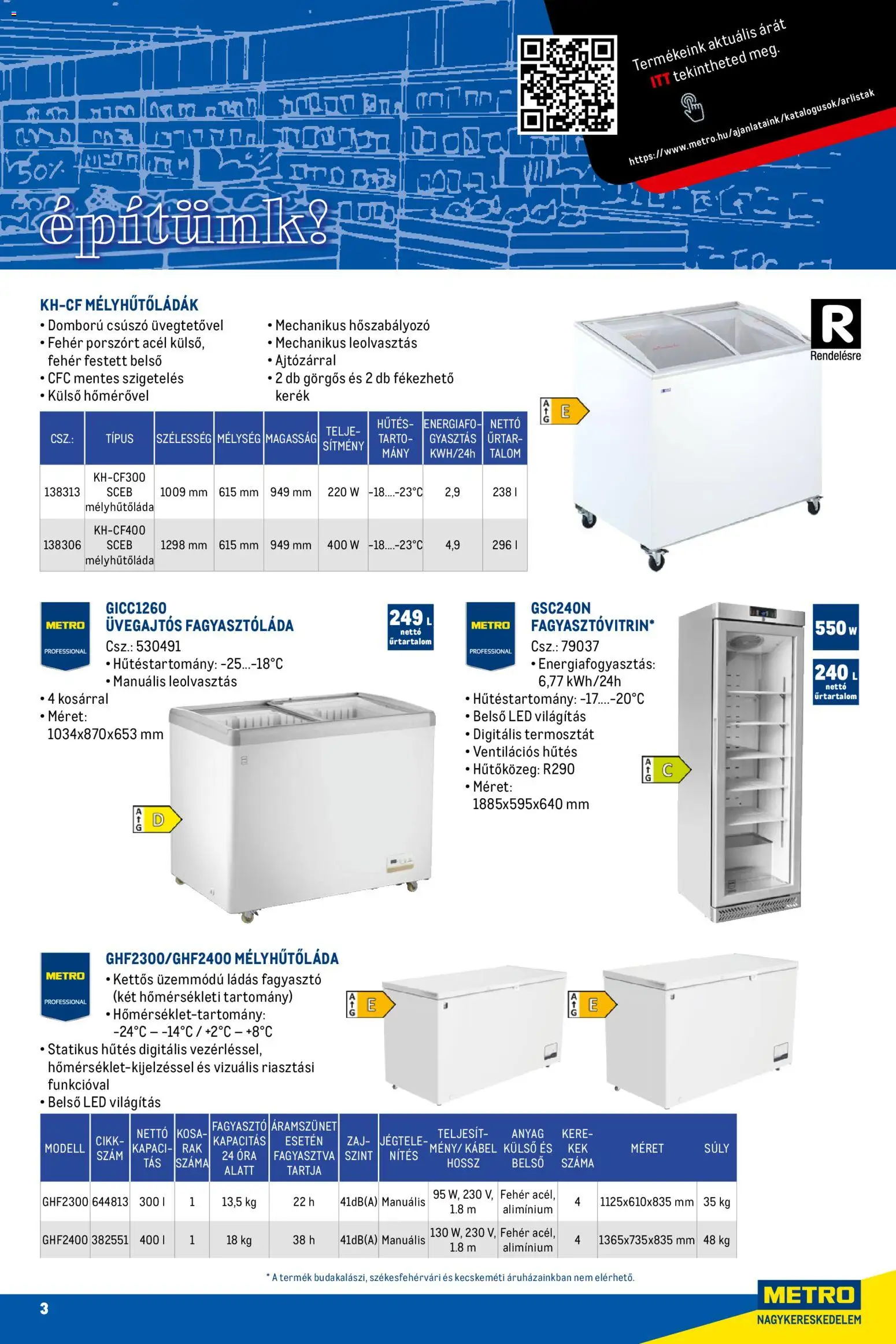 Metro akciós ujság - amely érvényes a következő dátumtól: 01.03.2026 | Oldal: 3 | Termékek: Fagyasztóláda, Kábel, Termosztát, Óra