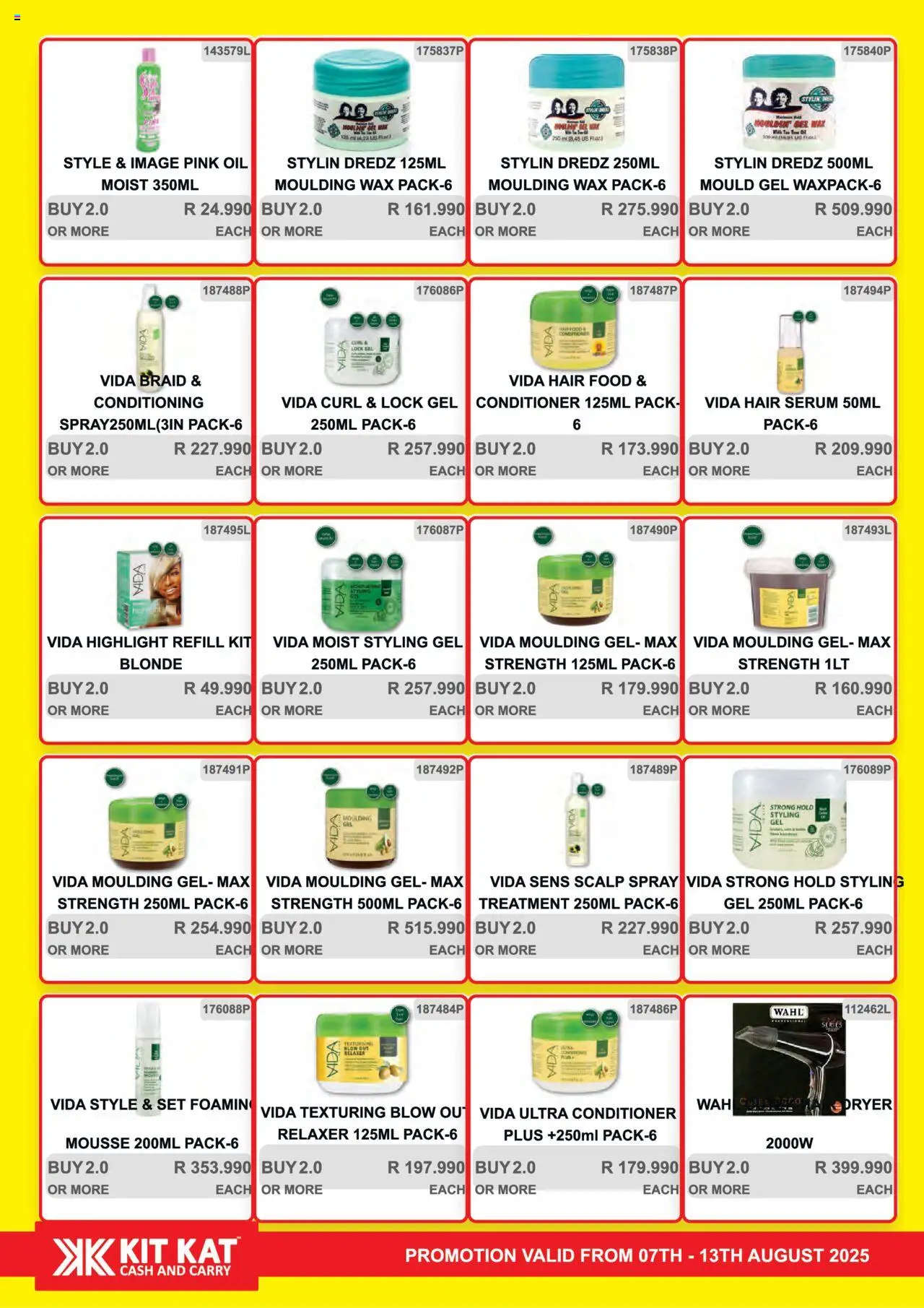 KIT KAT Cash & Carry Weekly Traders Special │ valid from 07.08.2025 | Page: 20 | Products: Serum, Wax, Conditioner, Relaxer