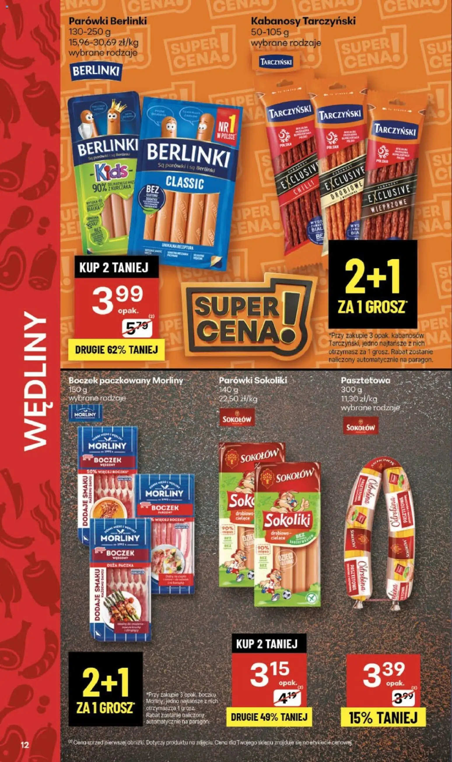 Delikatesy Centrum Gazetka od 06.11.2025 | Strona: 12 | Produkty: Parówki berlinki, Parówki, Boczek, Wędliny