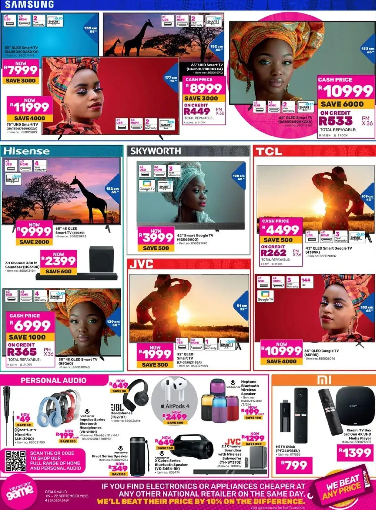 New Game catalogue – valid from 09.09.2025 | Page: 4 | Products: Headphones, TV, Box, Soundbar