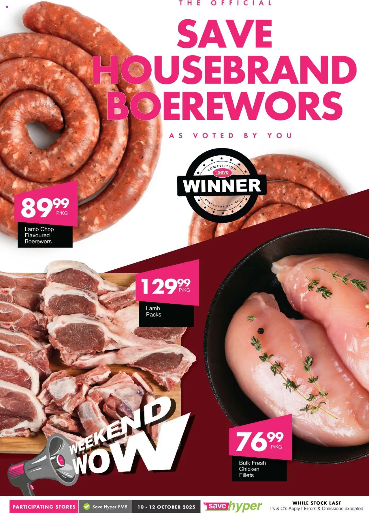 New Save catalogue – valid from 10.10.2025 | Page: 7 | Products: Boerewors, Chicken, Stock