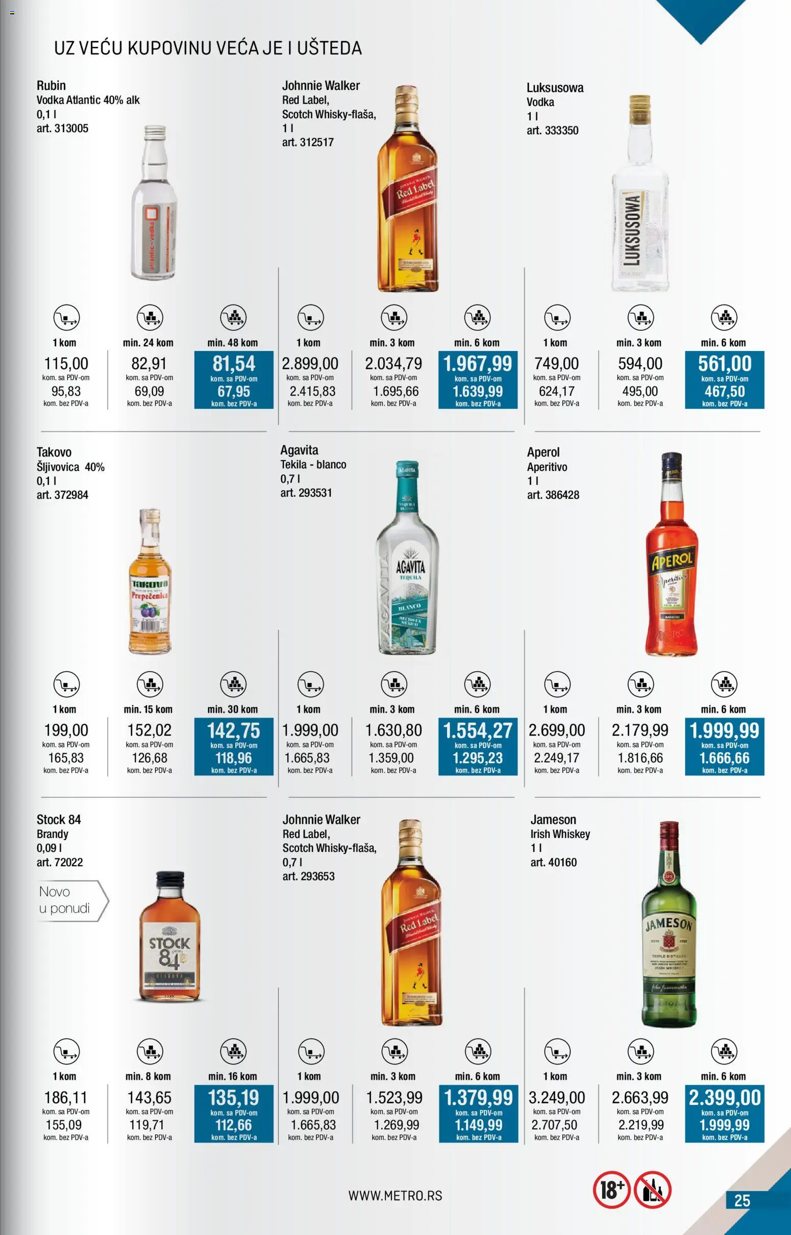 Metro katalog - važi od 02.01.2026 | Strana: 25 | Proizvode: Jameson, Vodka