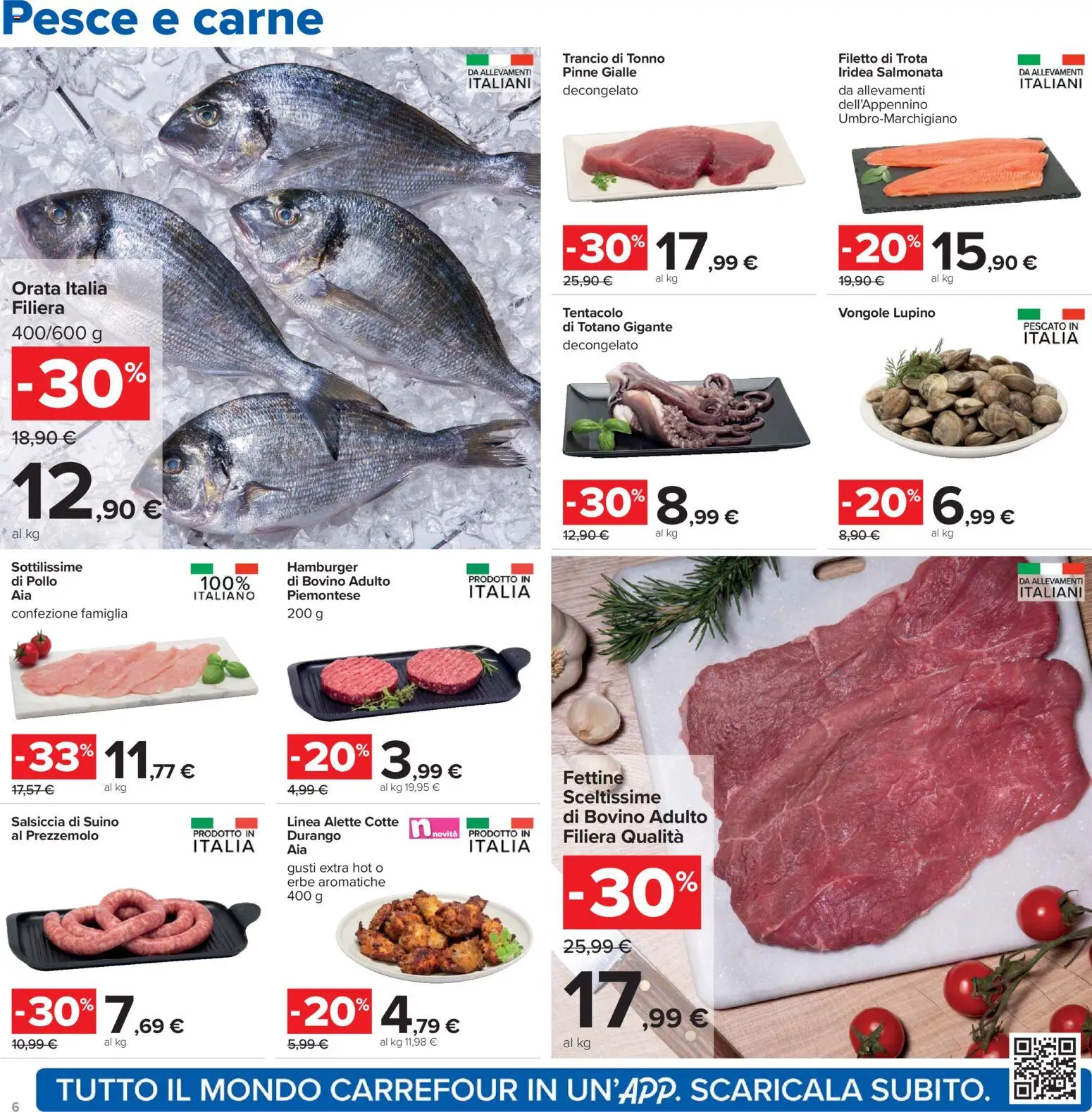 Volantino Carrefour del 07.04.2026 | Pagina: 6 | Prodotti: Bovino, Pollo, Salsiccia, Hamburger
