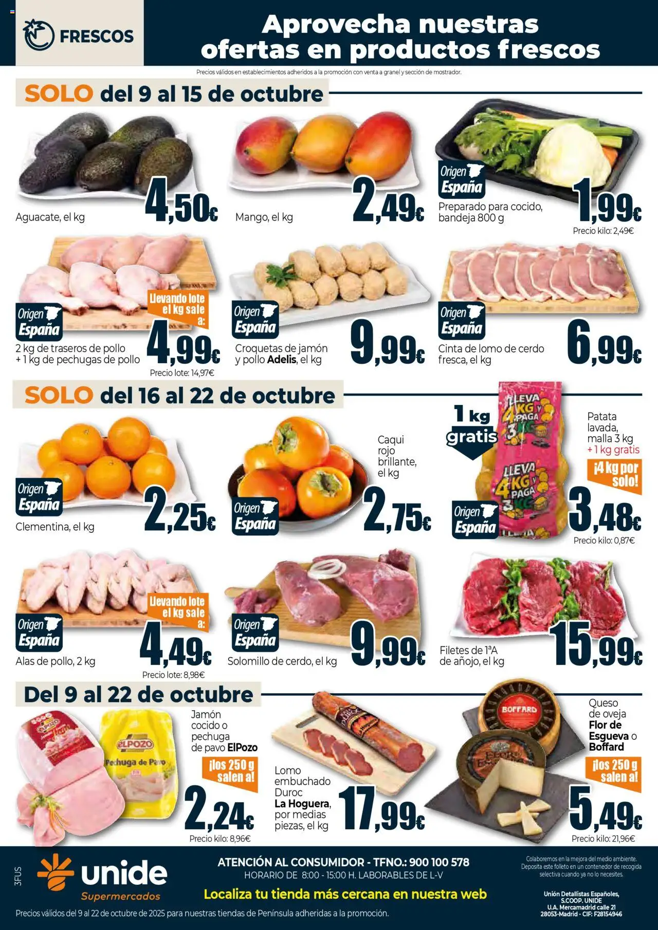 Unide - Supermercados  │ válido desde el 09.10.2025 | Página: 4 | Productos: Queso, Cerdo, Croquetas, Bandeja