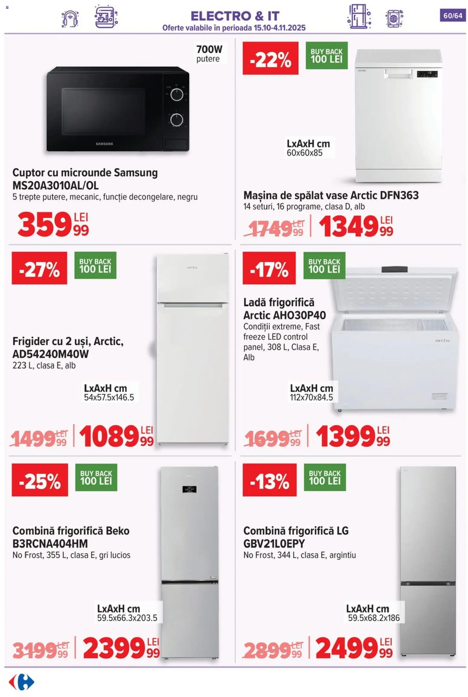 Noul catalog Carrefour – valabil de la 29.10.2025 | Pagină: 63 | Produse: Mașină De Spălat, Cuptor, Mașină De Spălat Vase, Ladă frigorifică