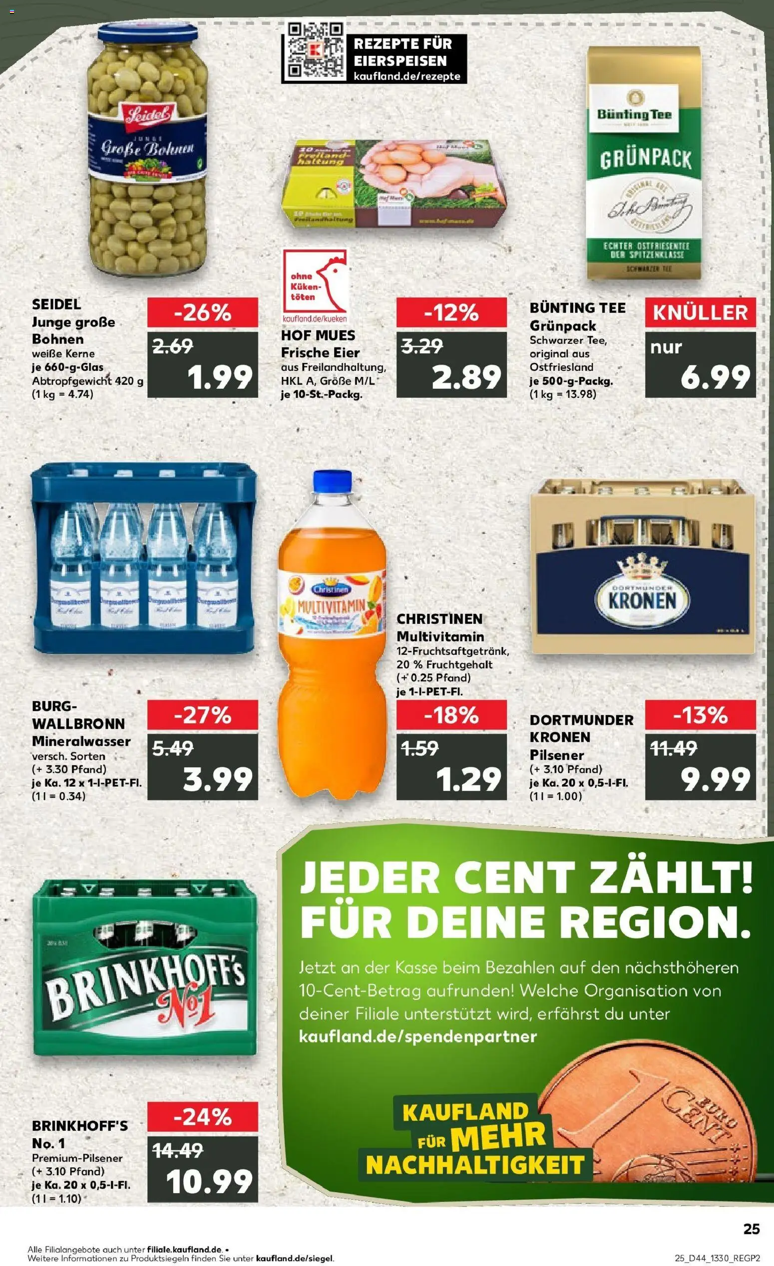 Kaufland prospekt Bergkamen	 – gültig ab 30.10.2025 | Seite: 25 | Produkte: Eier, Mineralwasser, Tee