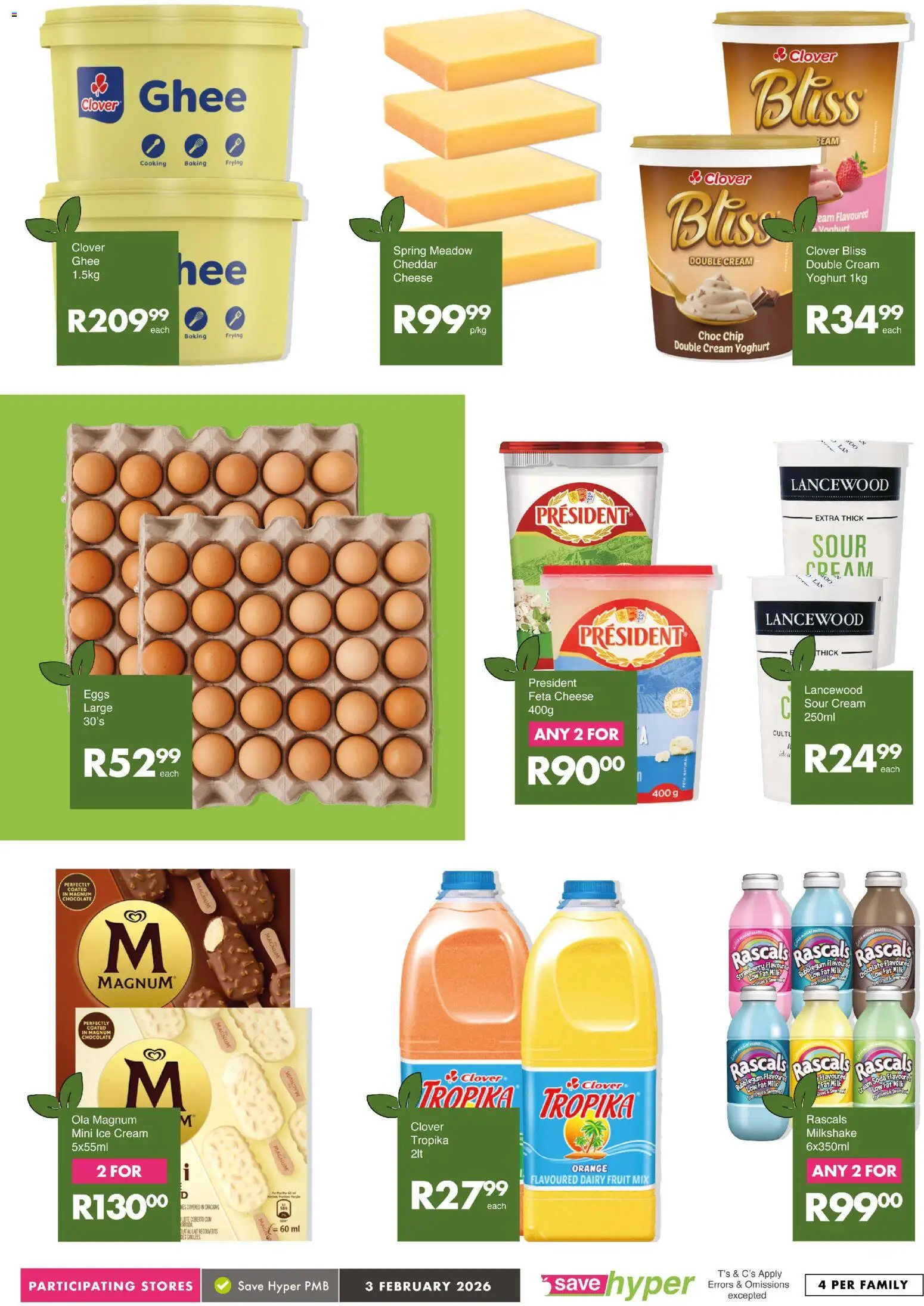 New Save catalogue – valid from 03.02.2026 | Page: 11 | Products: Yoghurt, Milk, Cream, Ice cream