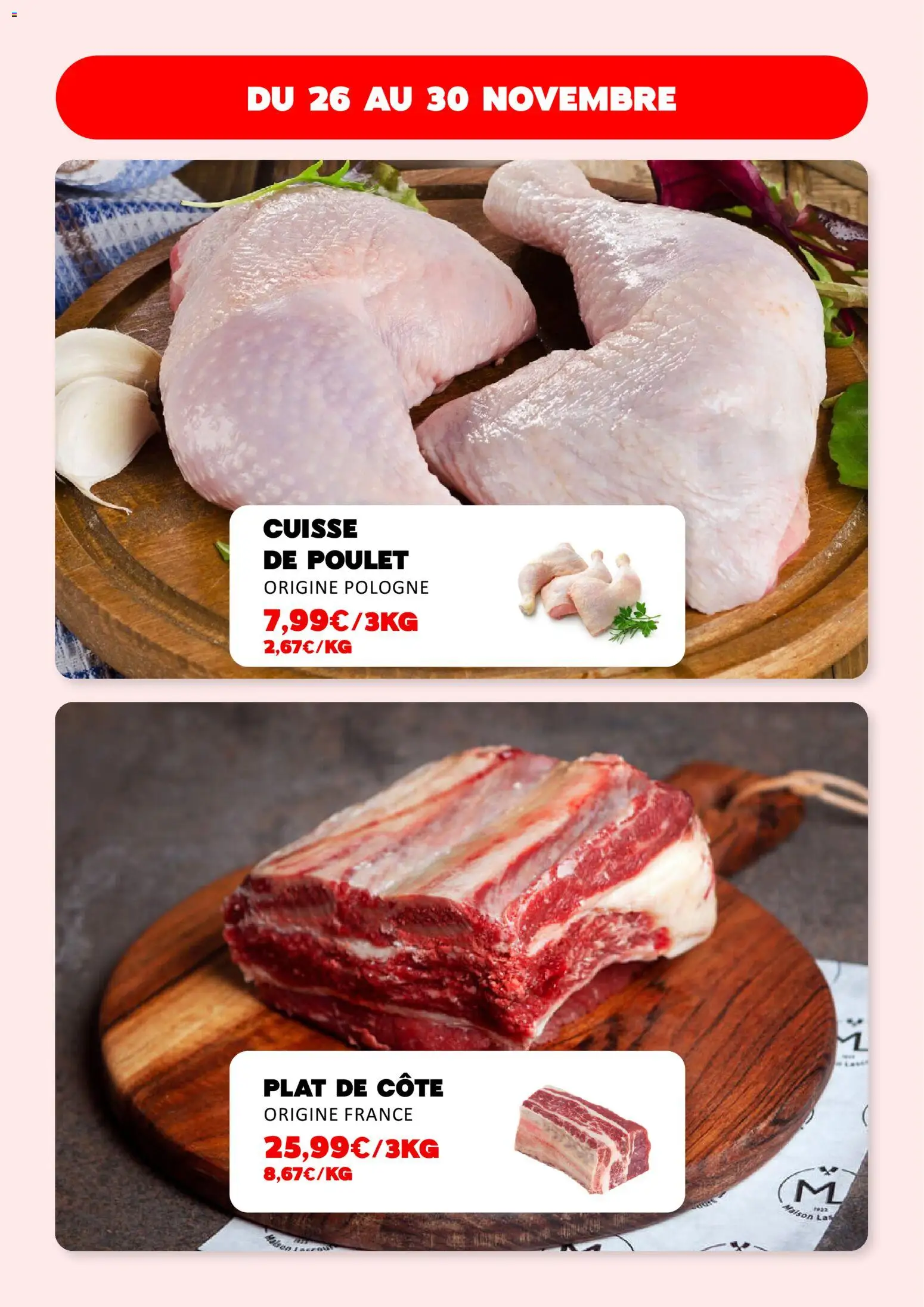 {H1} | Page: 2 | Produits: Cuisse de poulet