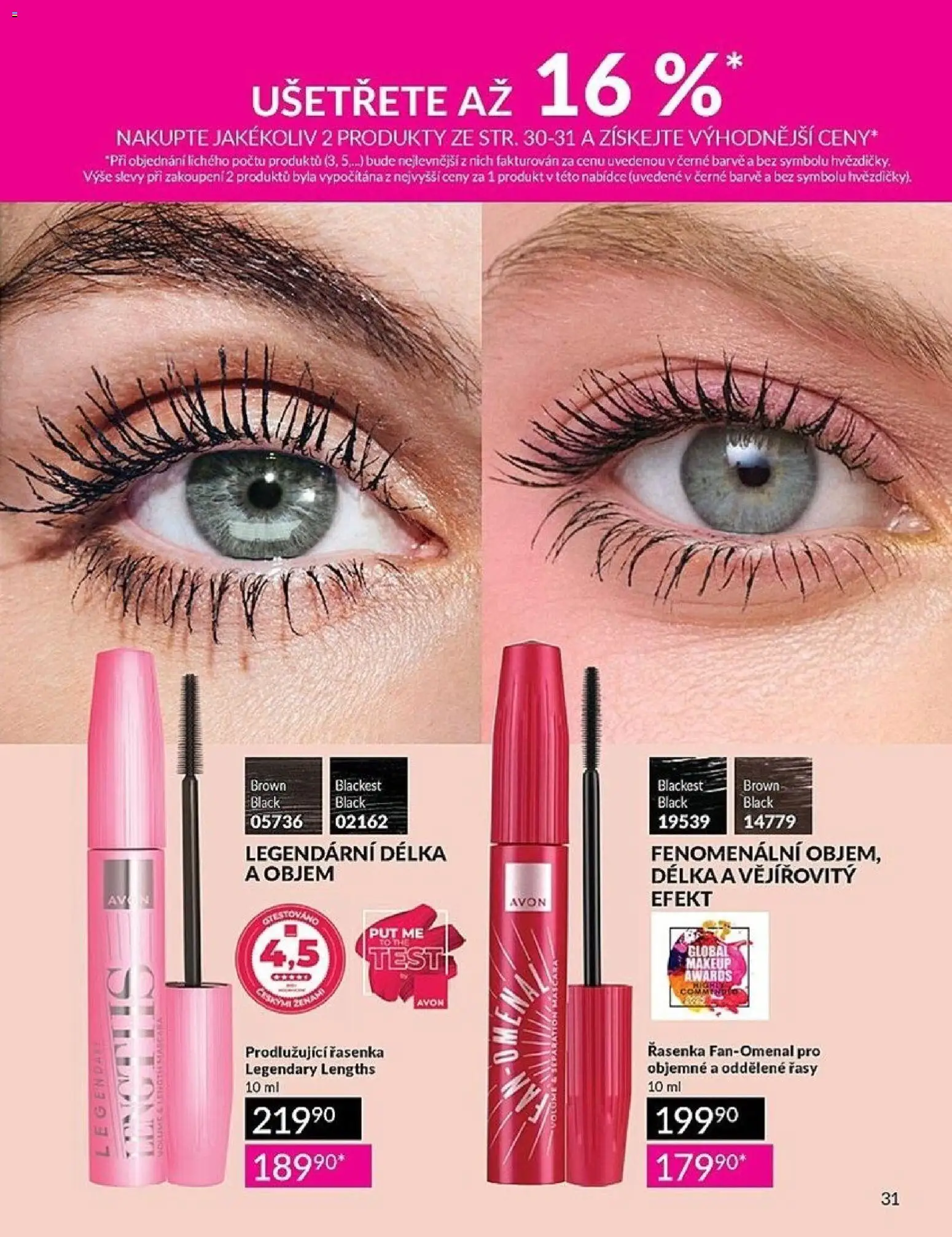 Avon Katalog 05/2026 od 01.05.2026 | Strana: 31 | Produkty: Makeup, Test, Řasenka