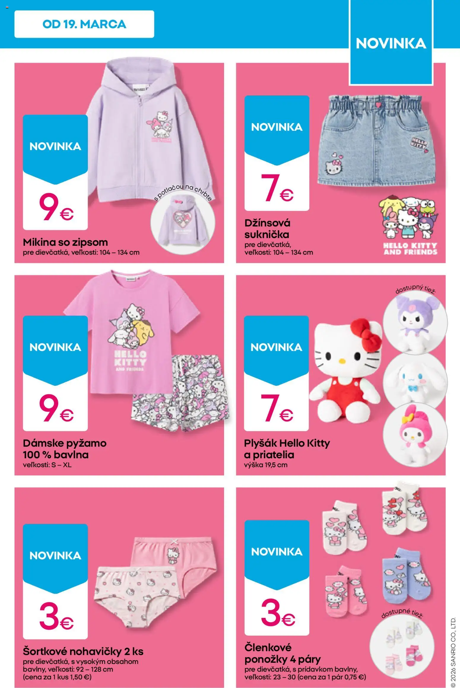 Nové Pepco akcie – leták je platný od 19.03.2026 | Strana: 7 | Produkty: Mikina, Nohavičky, Ponožky, Pyžamo