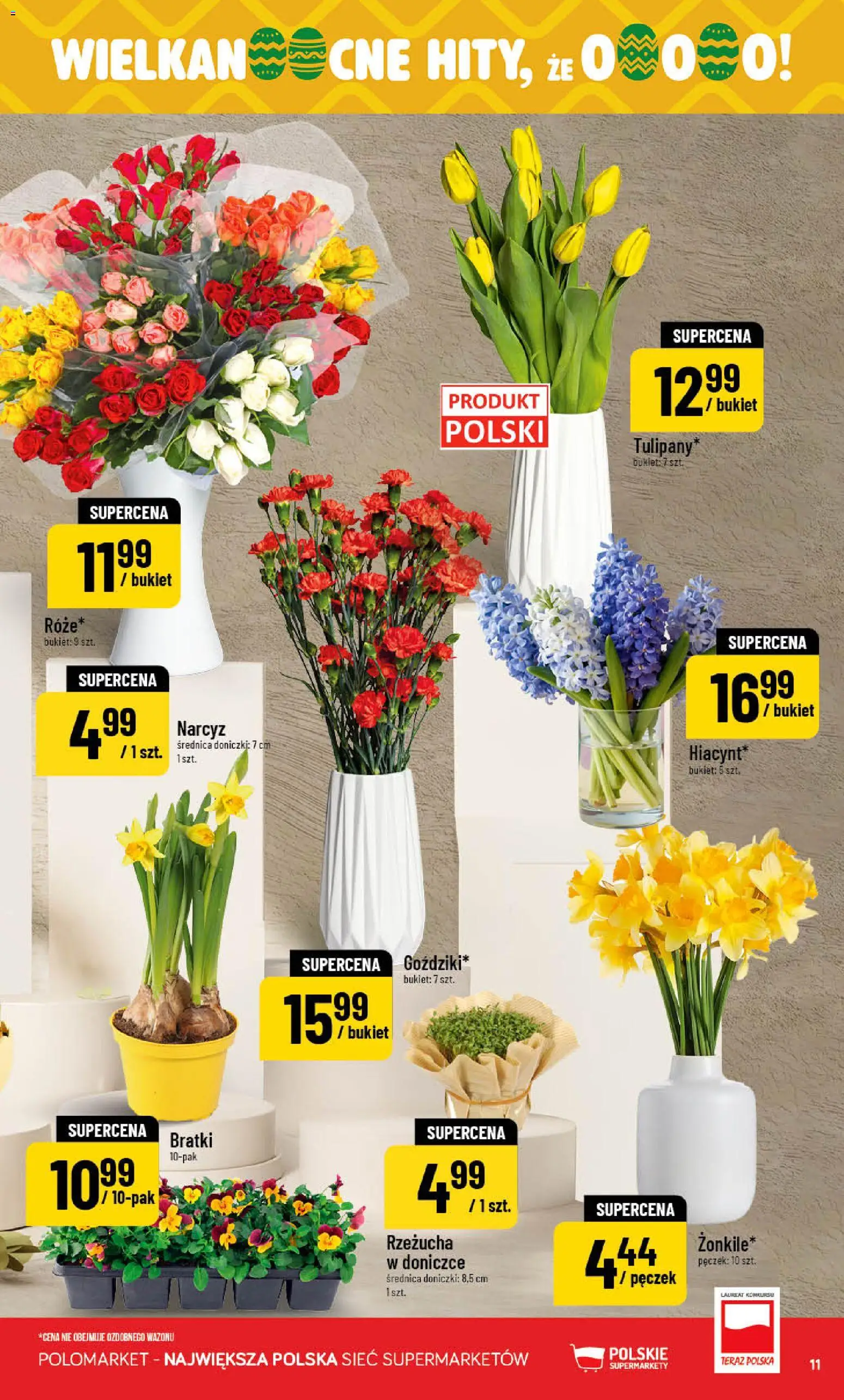 POLOmarket gazetka od 25.03.2026 | Strona: 11 | Produkty: Rzeżucha, Bratki, Doniczki