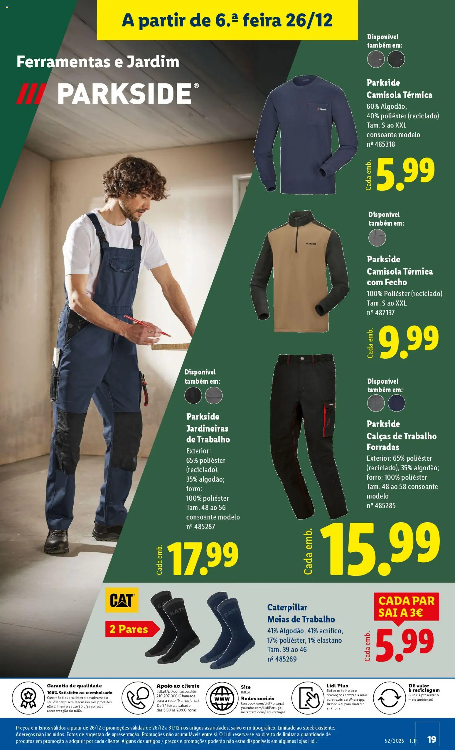 Lidl Novidades │ válido de 22.12.2025 | Página: 19 | Produtos: Calças, Ferramentas, Camisola, Meias