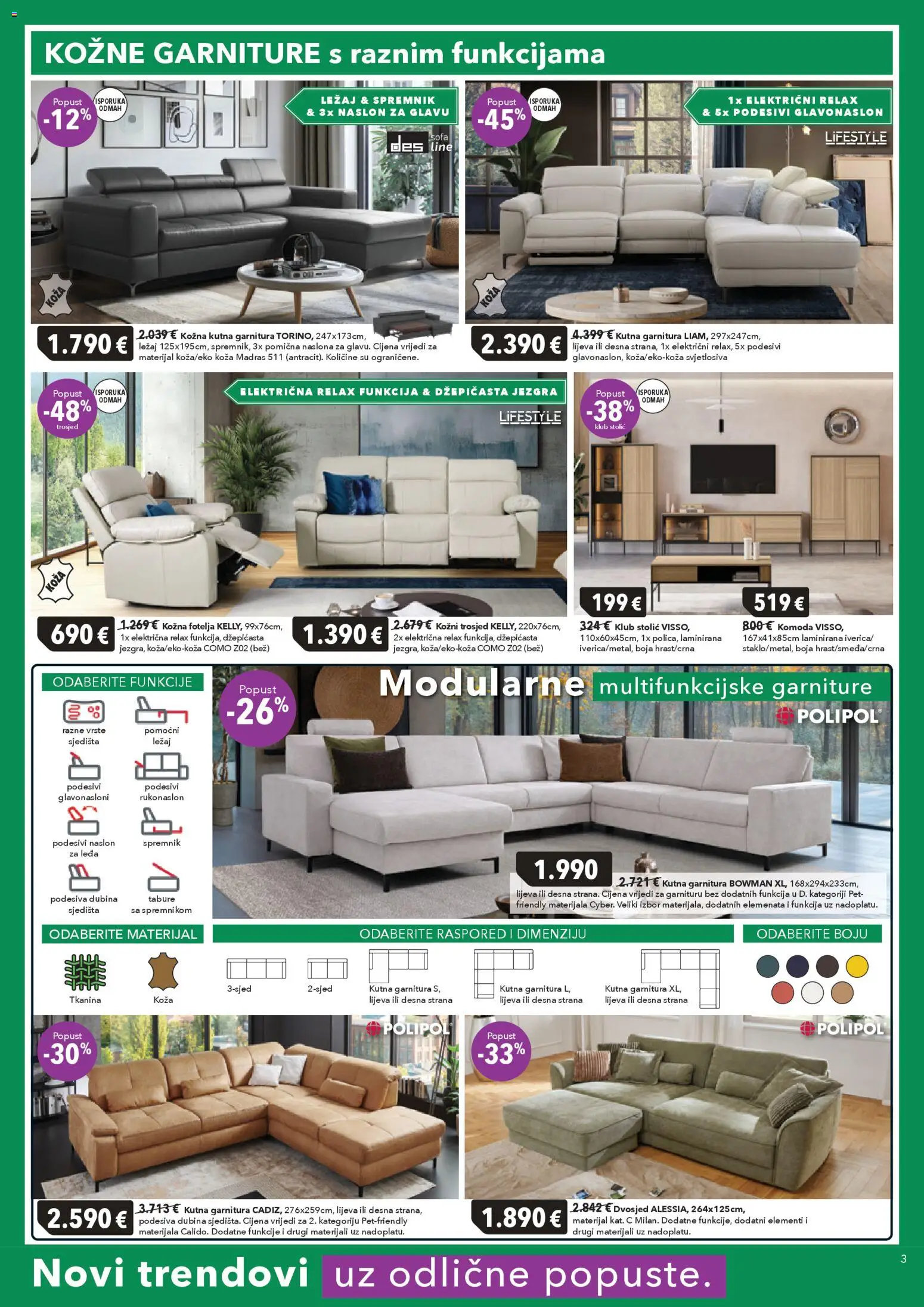 Harvey Norman katalog | vrijedi od 19.03.2026 | Stranica: 3 | Proizvodi: Trosjed, Stolić, Tabure, Kutna garnitura