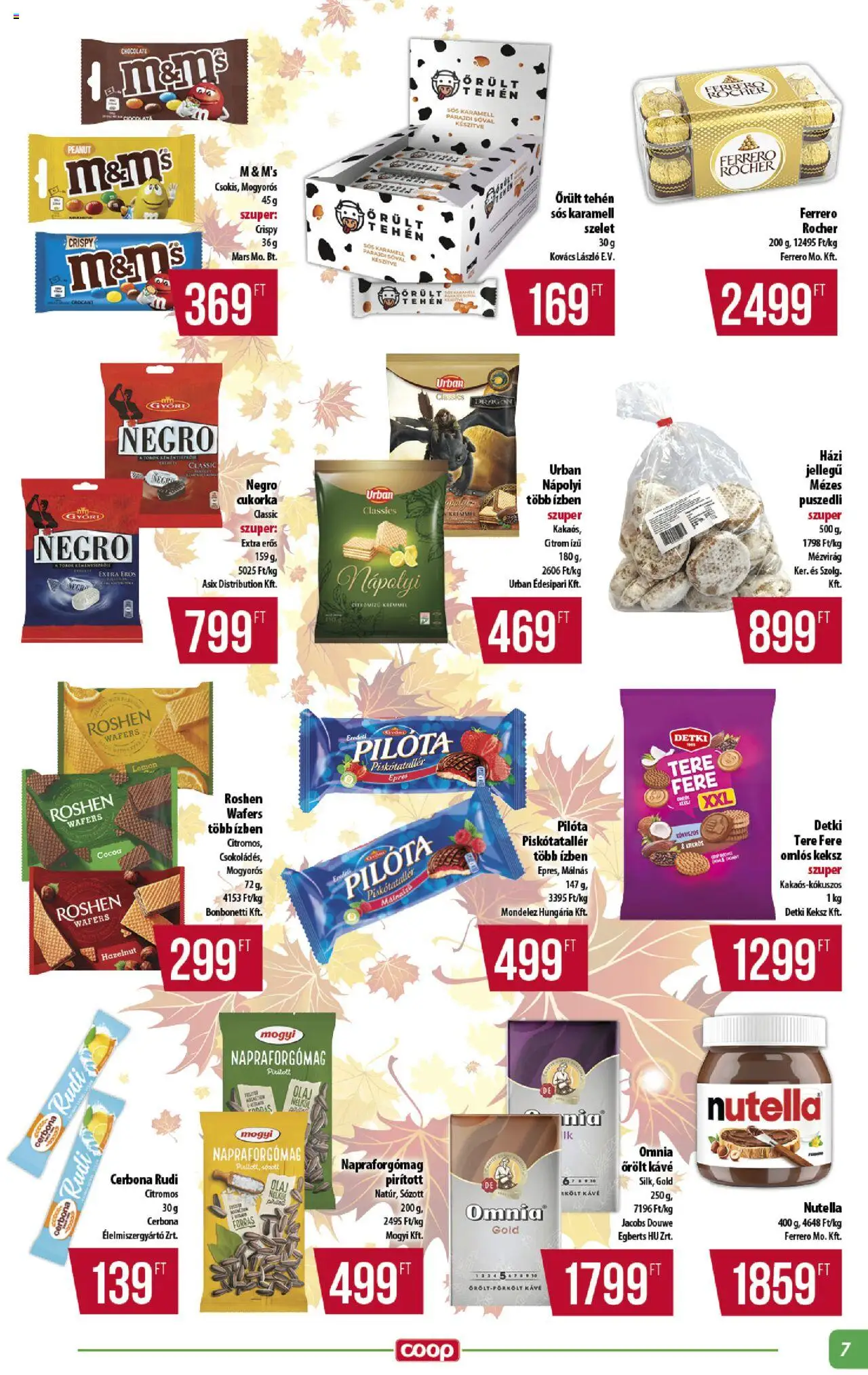 COOP akciós ujság - amely érvényes a következő dátumtól: 24.10.2025 | Oldal: 7 | Termékek: Olaj, Őrölt kávé, Keksz, Nápolyi