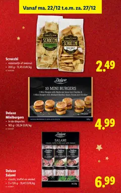 Deluxe Salami, classic, truffel en venkel, 3 x 120 g - Voorbeeld van een folder van Lidl, geldig van 22.12.2025 | Pagina: 17 | Producten: Bacon, Zeezout, Cheddar, Salami