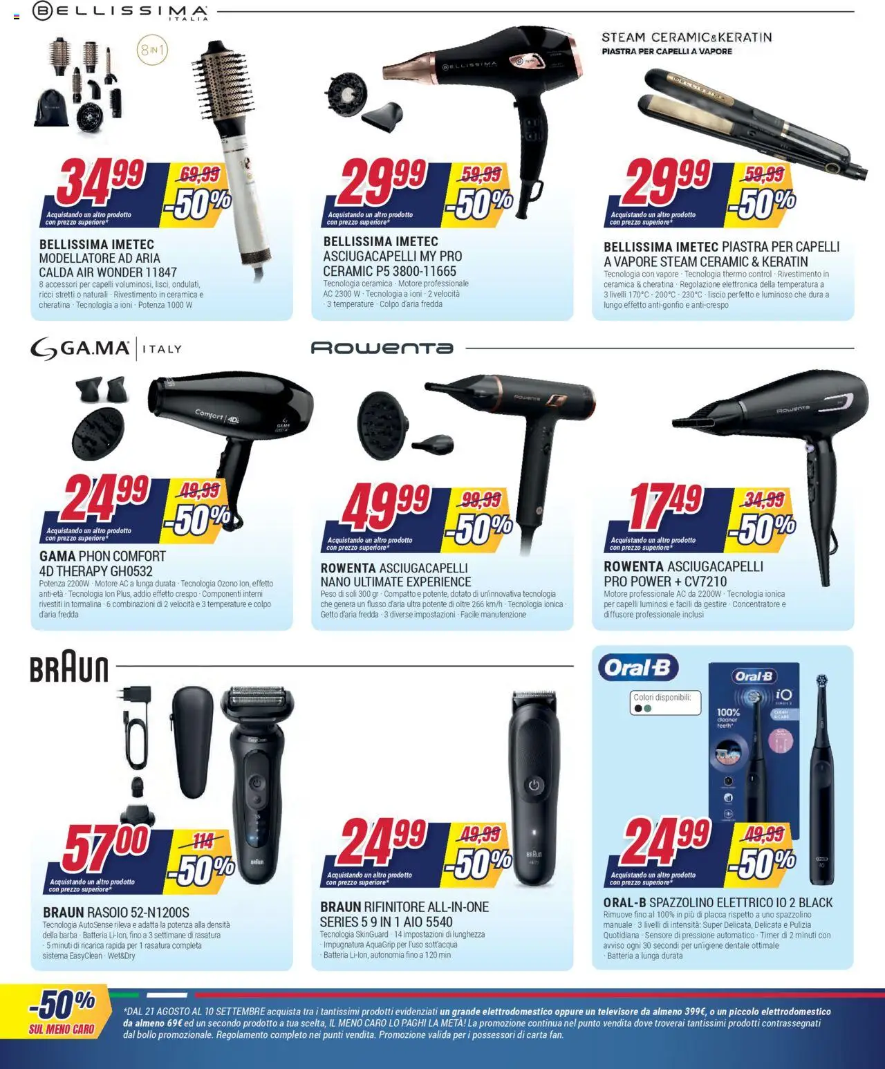 Volantino Trony del 21.08.2025 | Pagina: 28 | Prodotti: Spazzolino, Piastra per capelli, Spazzolino elettrico, Batteria