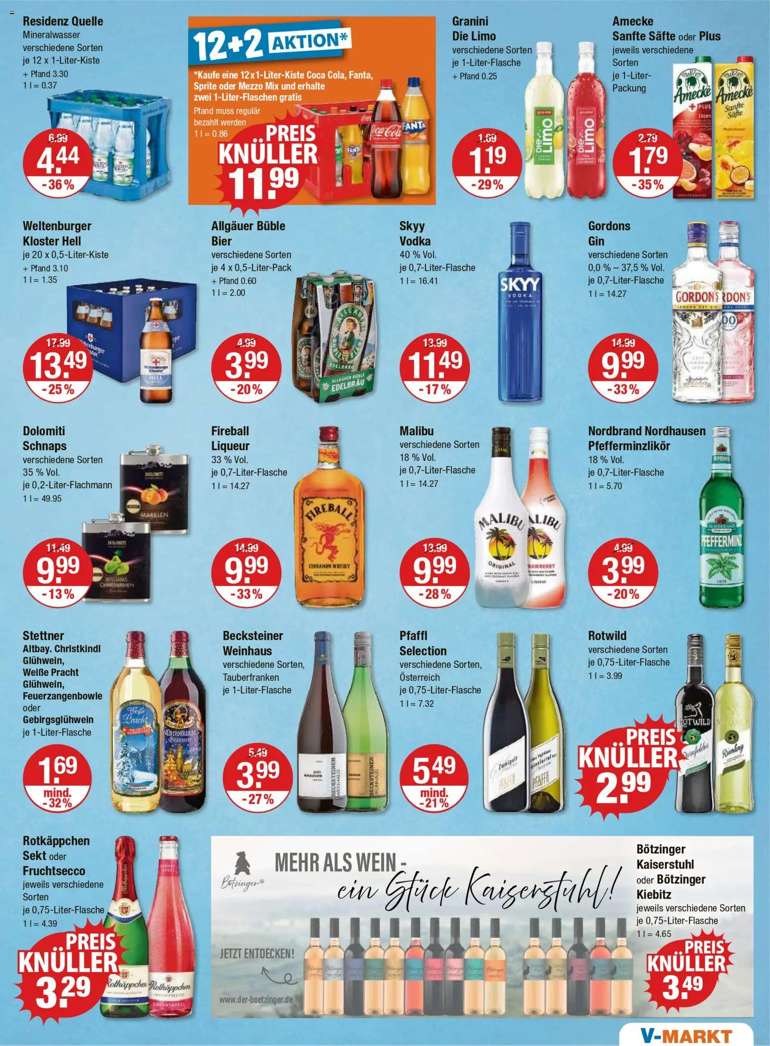 V-Markt - Schwaben / Oberbayern – gültig ab 06.11.2025 | Seite: 9 | Produkte: Bier, Sekt, Schnaps, Oder mezzo mix