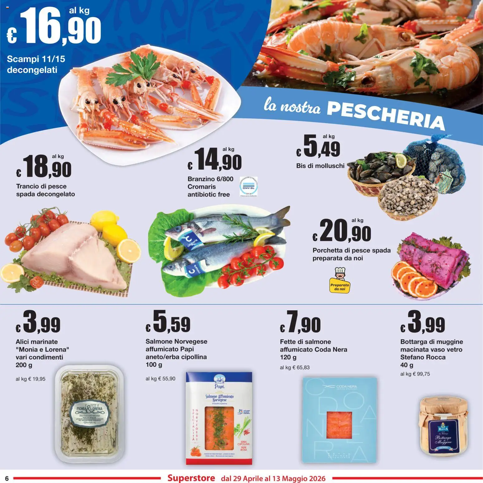 Volantino Sì con Te del 29.04.2026 | Pagina: 6 | Prodotti: Salmone affumicato, Salmone, Pesce, Vaso
