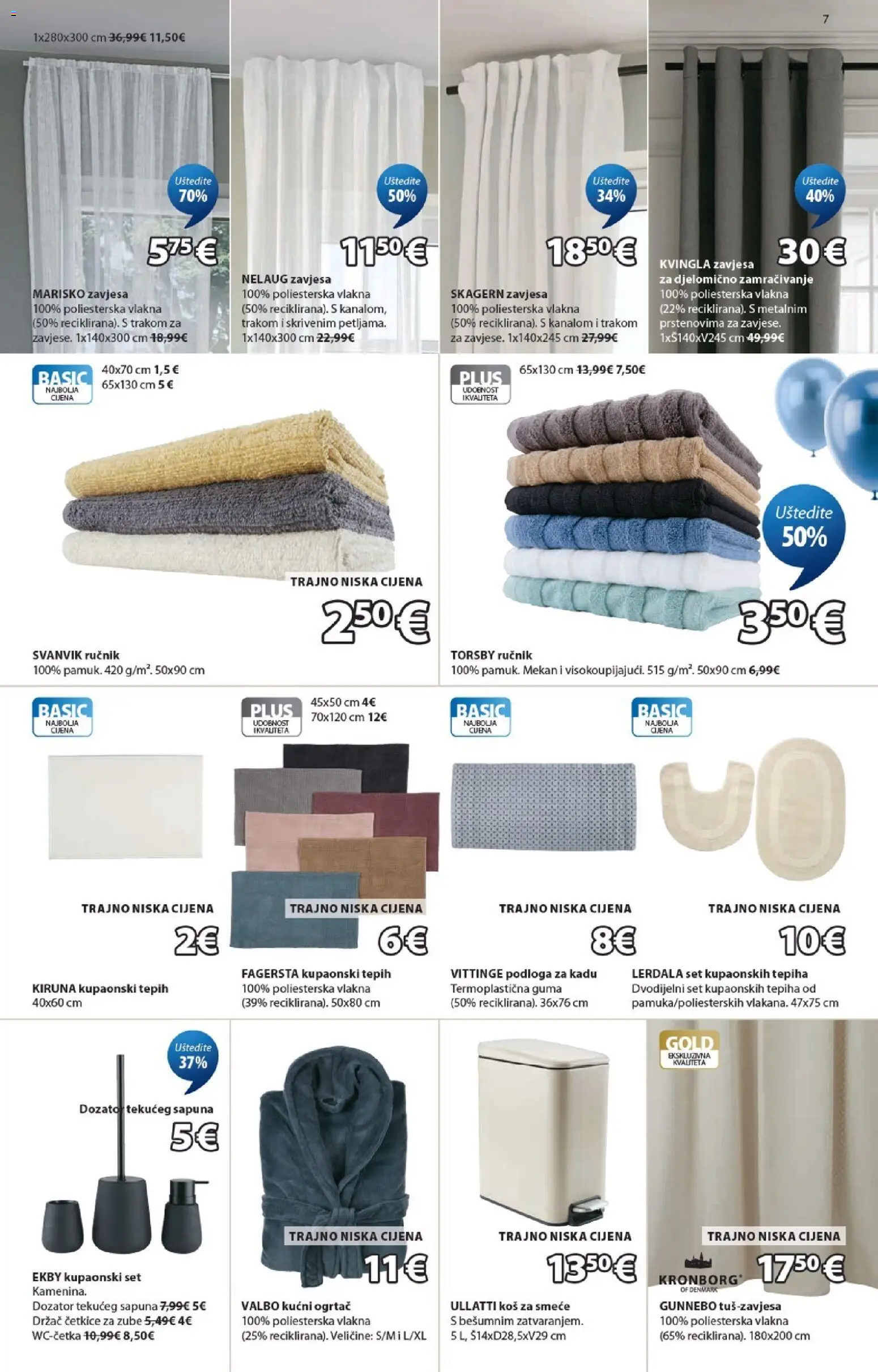 JYSK katalog | vrijedi od 15.04.2026 | Stranica: 7 | Proizvodi: Tepih, Ručnik, Zavjesa, Kućni ogrtač