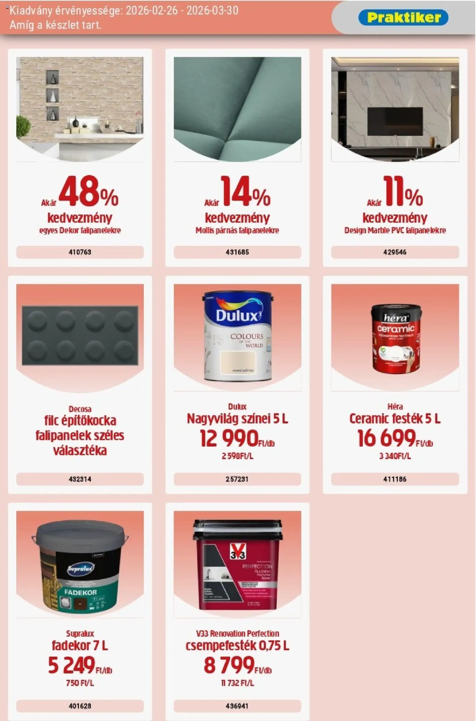 Praktiker akciós ujság - amely érvényes a következő dátumtól: 26.02.2026 | Oldal: 17 | Termékek: Padlólap, Gres, Csempe