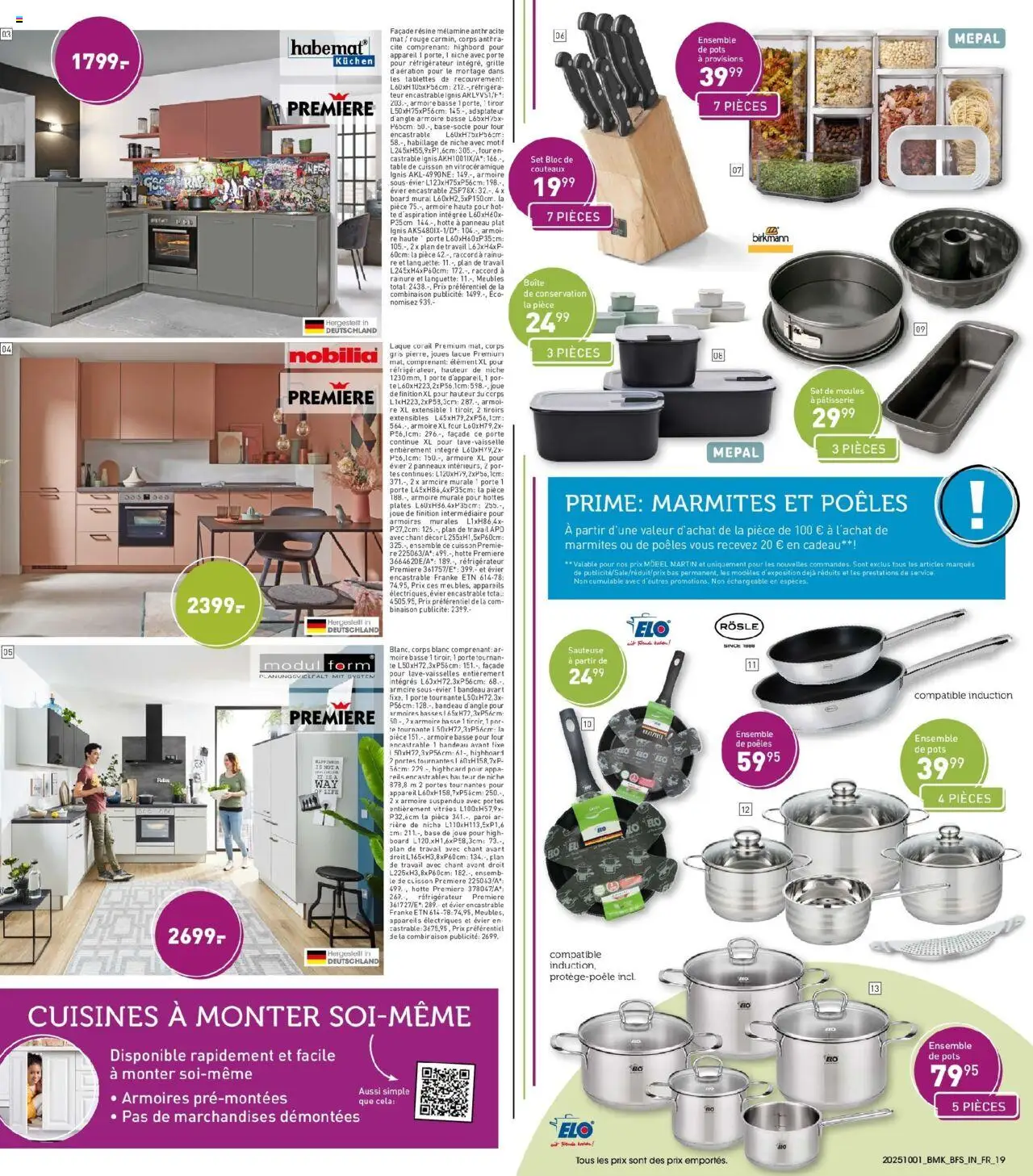 {H1} | Page: 19 | Produits: Réfrigérateur, Armoire, Table, Portes