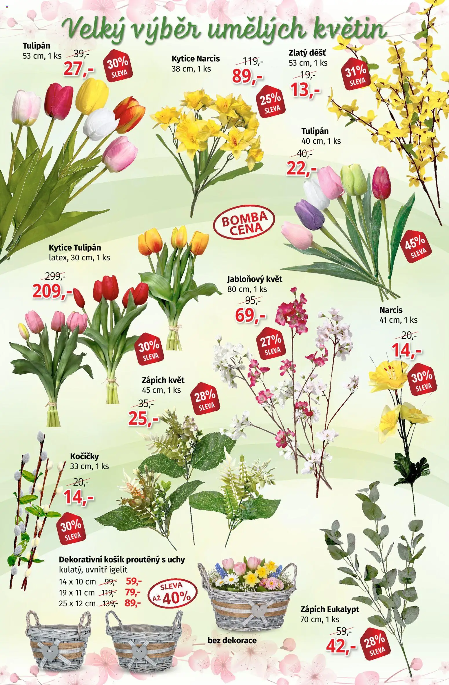 Prior - Akční Nabídka Velikonočních Dekorací od 10.03.2026 | Strana: 2 | Produkty: Zápich, Košík, Kytice, Dekorace