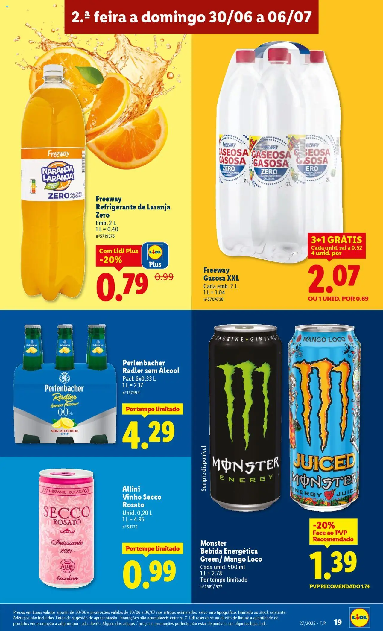 Lidl folheto │ válido de 30.06.2025 | Página: 19 | Produtos: Refrigerante, Vinho, Bebida, Soda