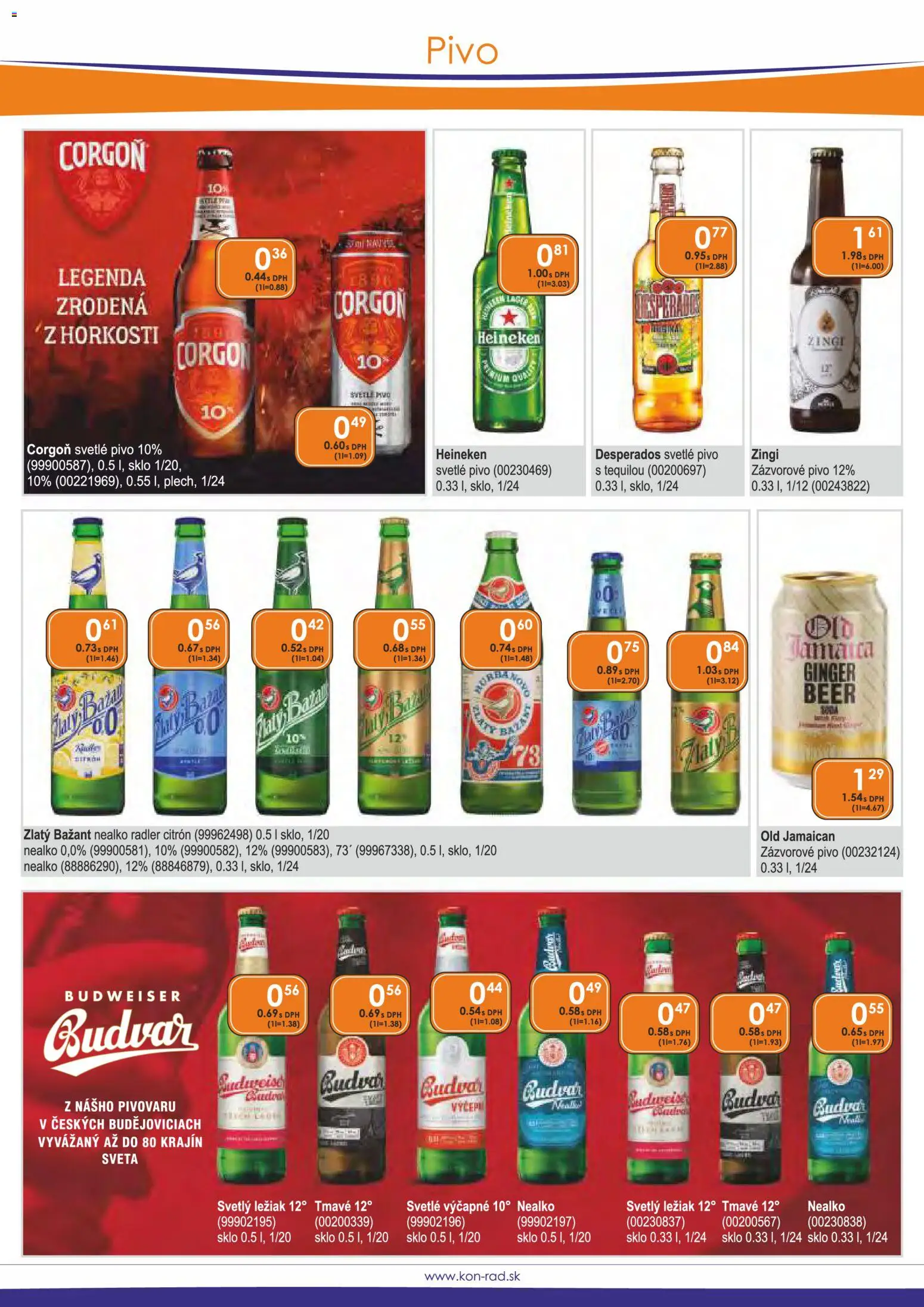 Nové KON - RAD akcie – leták je platný od 01.11.2025 | Strana: 28 | Produkty: Pivo, Radler, Budvar, Corgoň