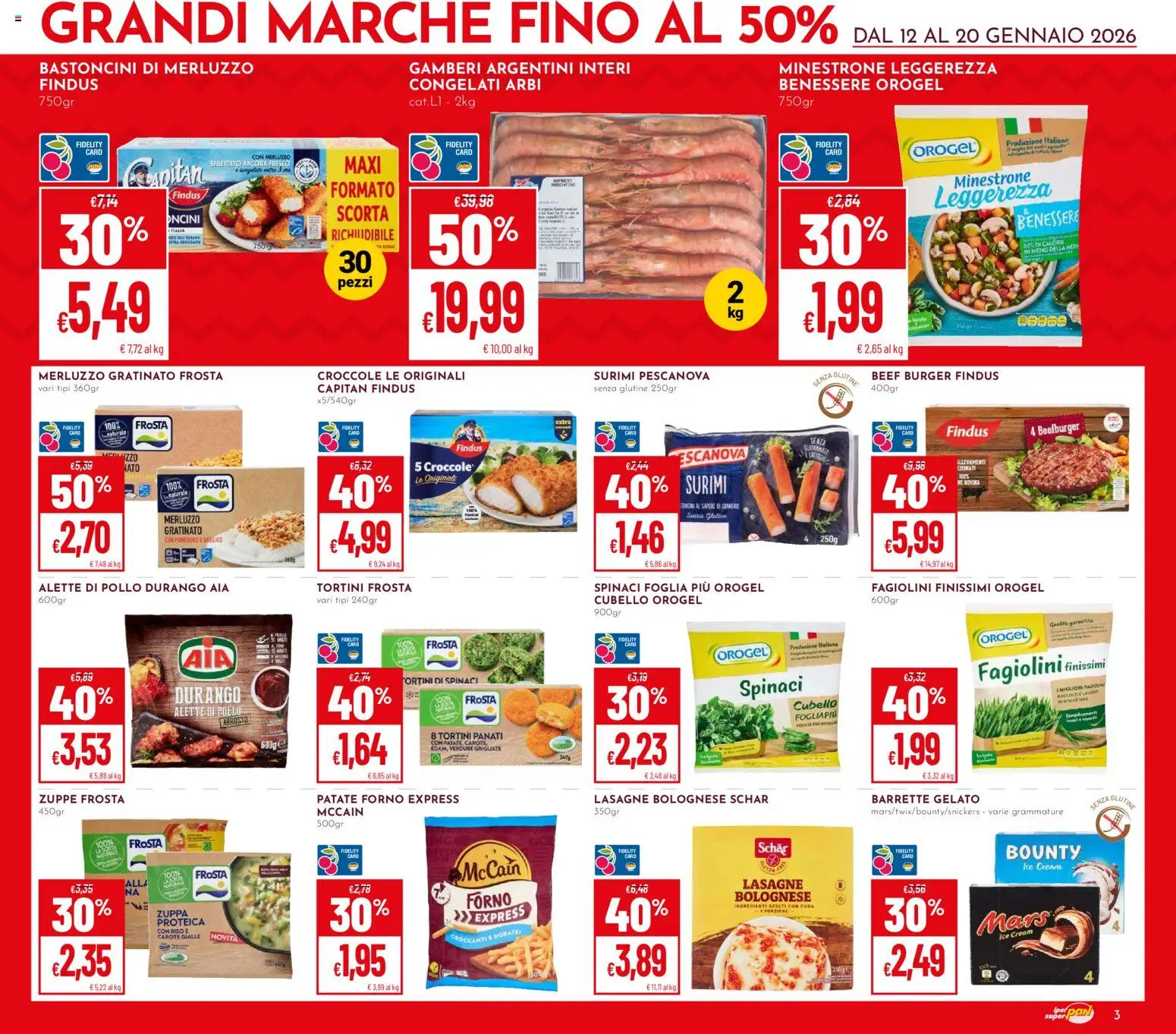 Volantino Pan del 12.01.2026 | Pagina: 3 | Prodotti: Arrosto, Gamberi, Basilico, Fagiolini