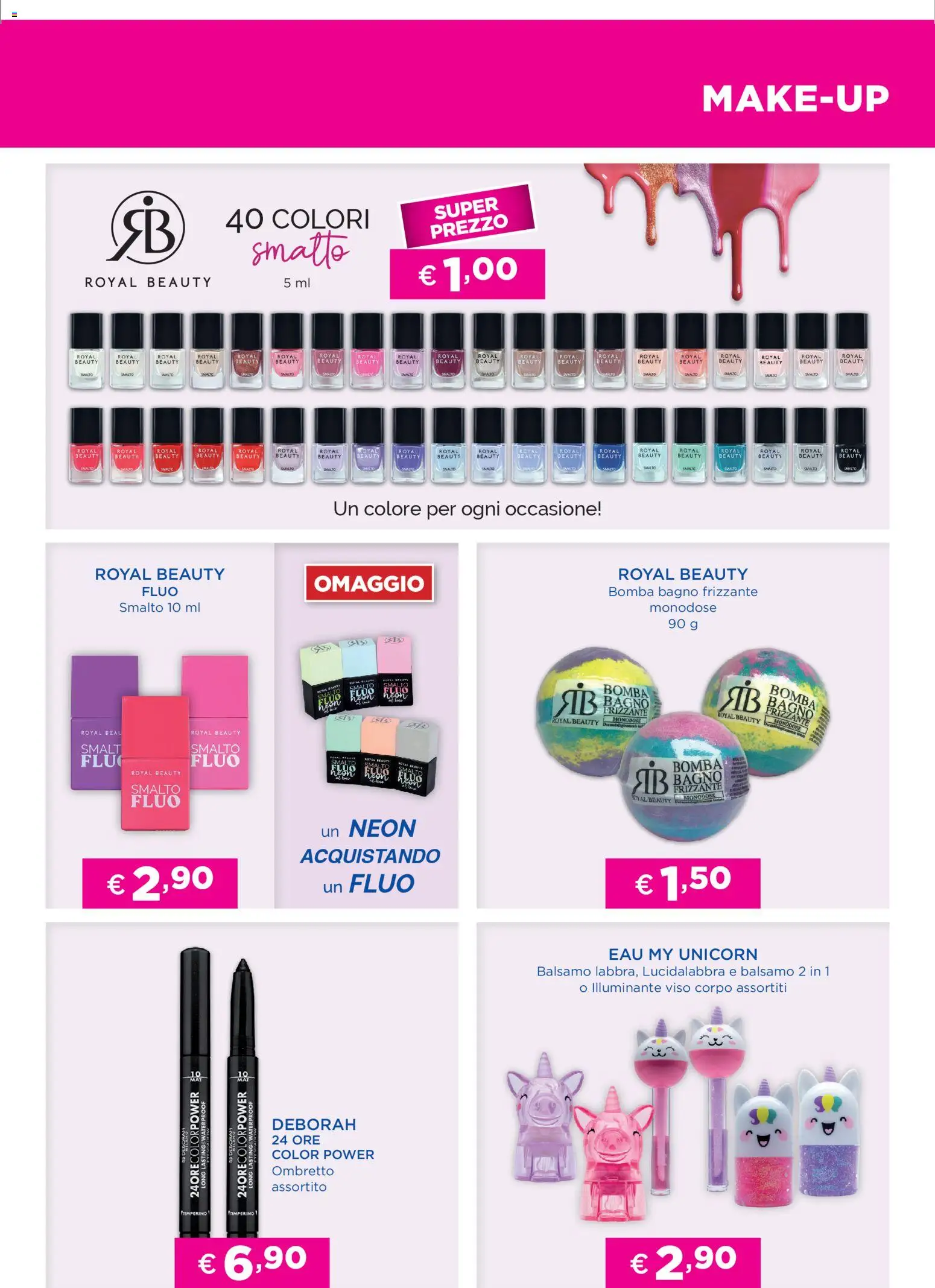 Volantino Acqua e Sapone del 31.03.2026 | Pagina: 3 | Prodotti: Ombretto, Lucidalabbra, Balsamo, Bagno