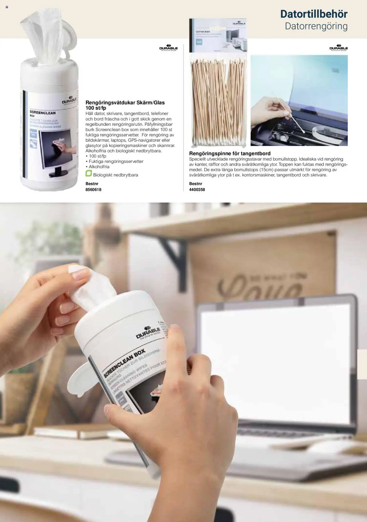 Office Depot reklamblad aktuell från 15.02.2024 | Sida: 521 | Produkter: Bord, Tangentbord, Rengöringsservetter, Häll