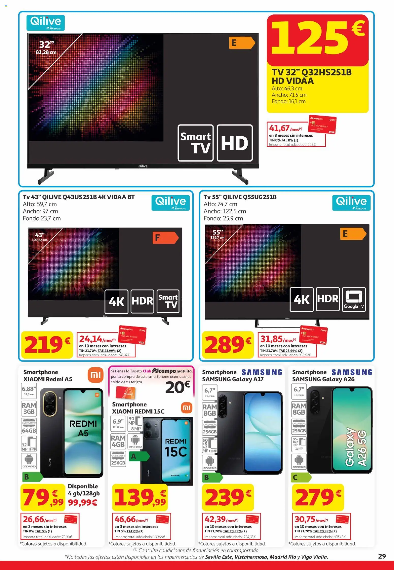 Alcampo Canarias │ válido desde el 21.04.2026 | Página: 29 | Productos: Smartphone Samsung, Smartphone Xiaomi, Smartphone