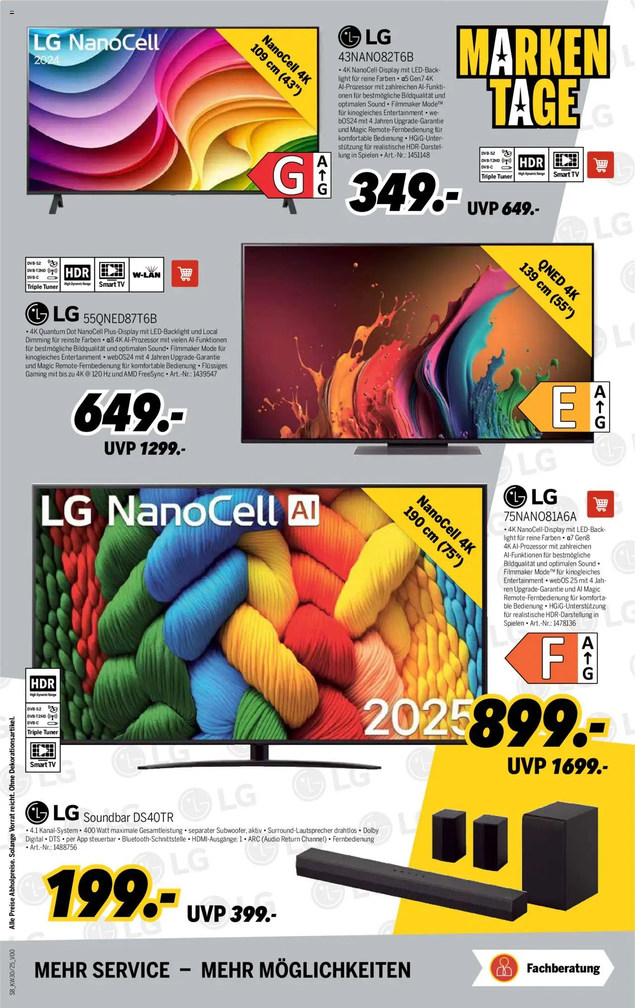 Medimax Prospekt 	 - gültig ab dem 19.07.2025 | Seite: 8 | Produkte: LG, Soundbar, TV, Audio