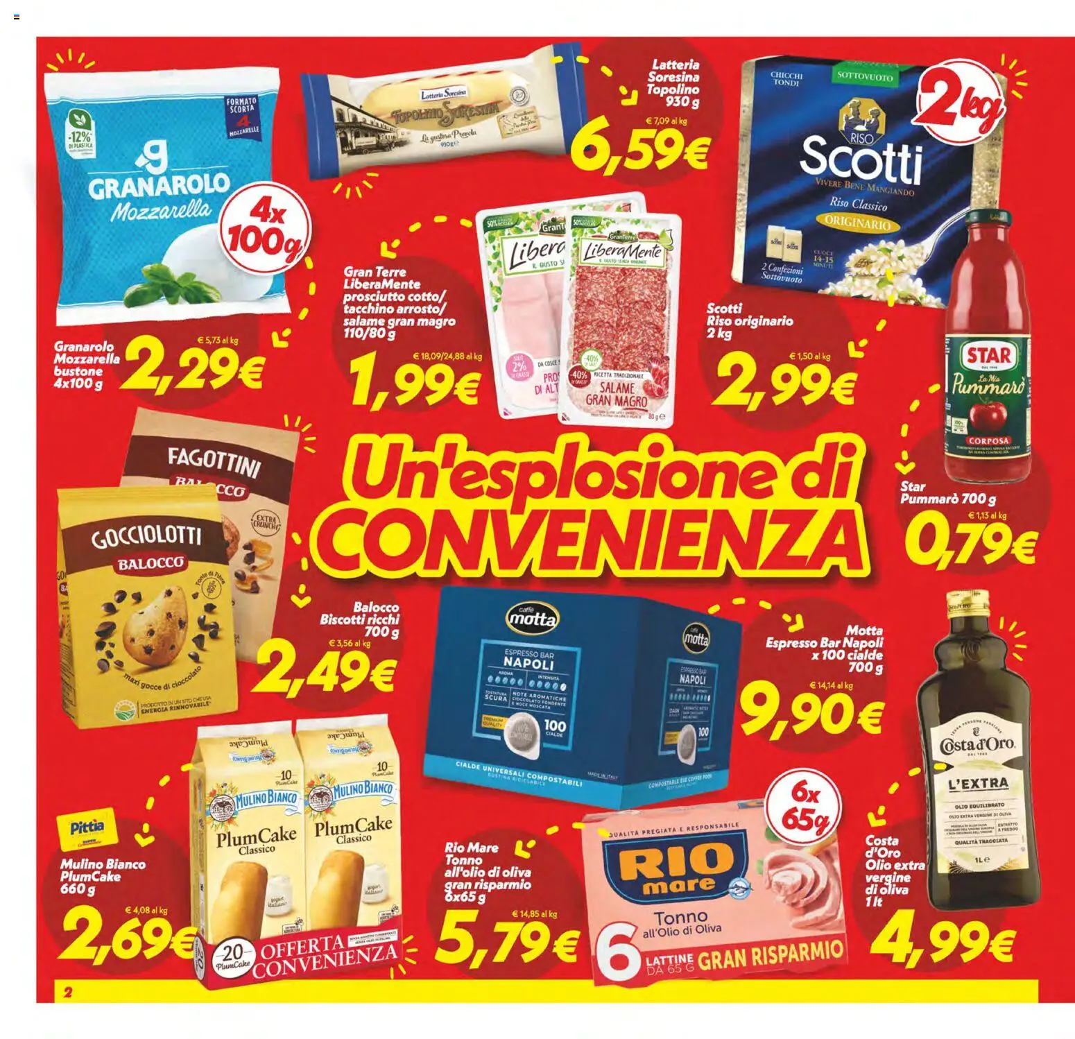 Volantino SuperConveniente del 07.04.2026 | Pagina: 2 | Prodotti: Caffè, Olio, Prosciutto, Olio extra vergine