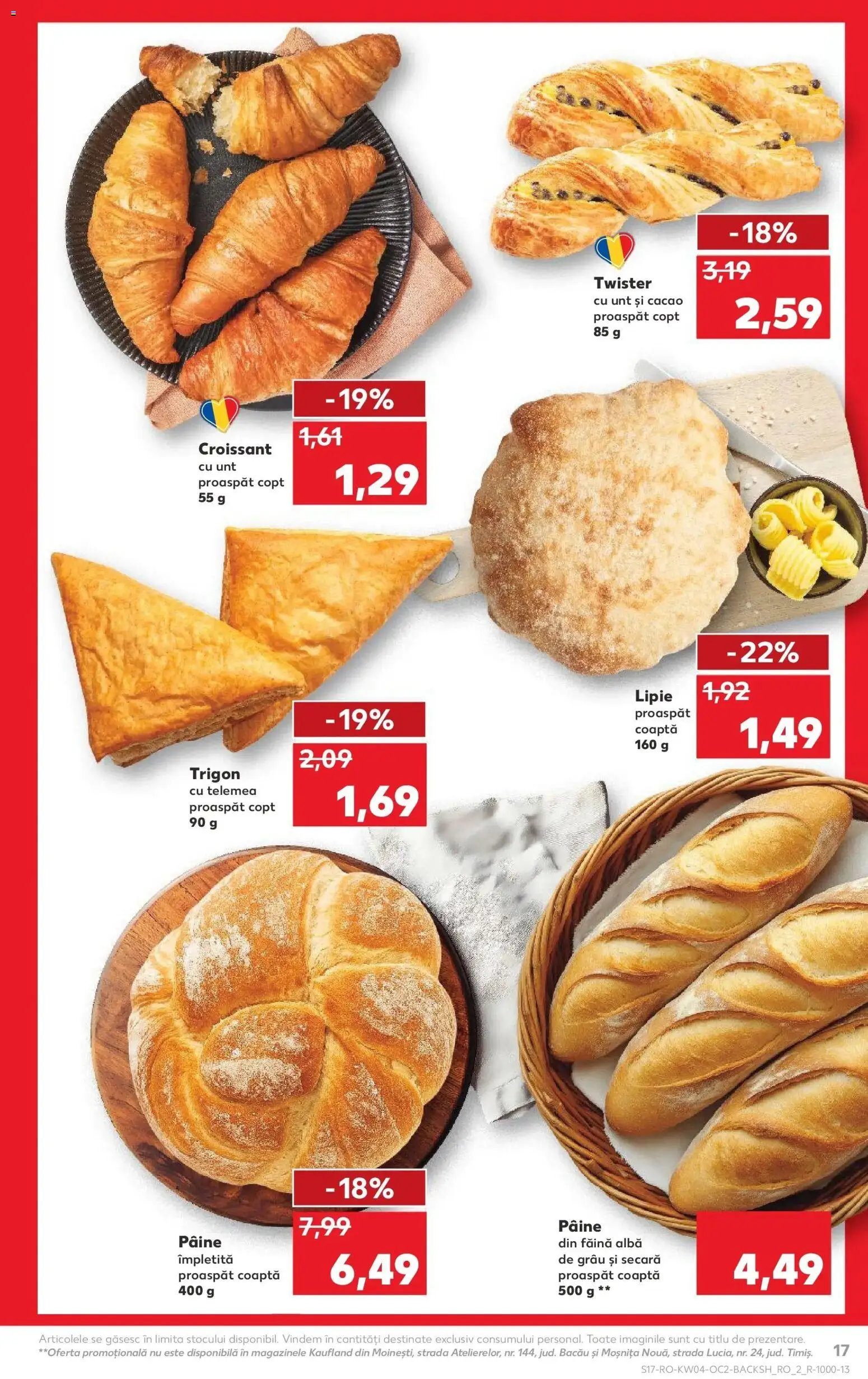 Noul catalog Kaufland – valabil de la 21.01.2026 | Pagină: 17 | Produse: Unt, Pâine, Făină, Cacao