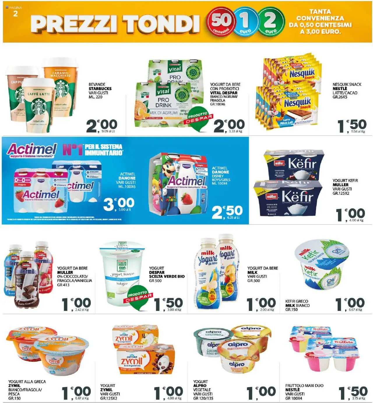 Volantino Interspar del 28.08.2025 | Pagina: 2 | Prodotti: Yogurt, Cioccolato, Latte, Agrumi