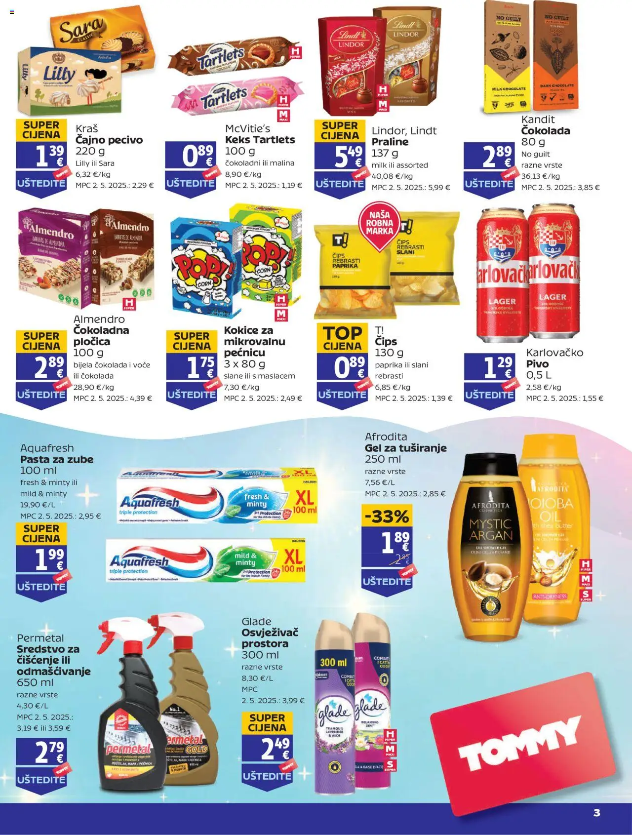 Tommy katalog | vrijedi od 07.08.2025 | Stranica: 3 | Proizvodi: Praline, Čokolada, Pivo, Pecivo