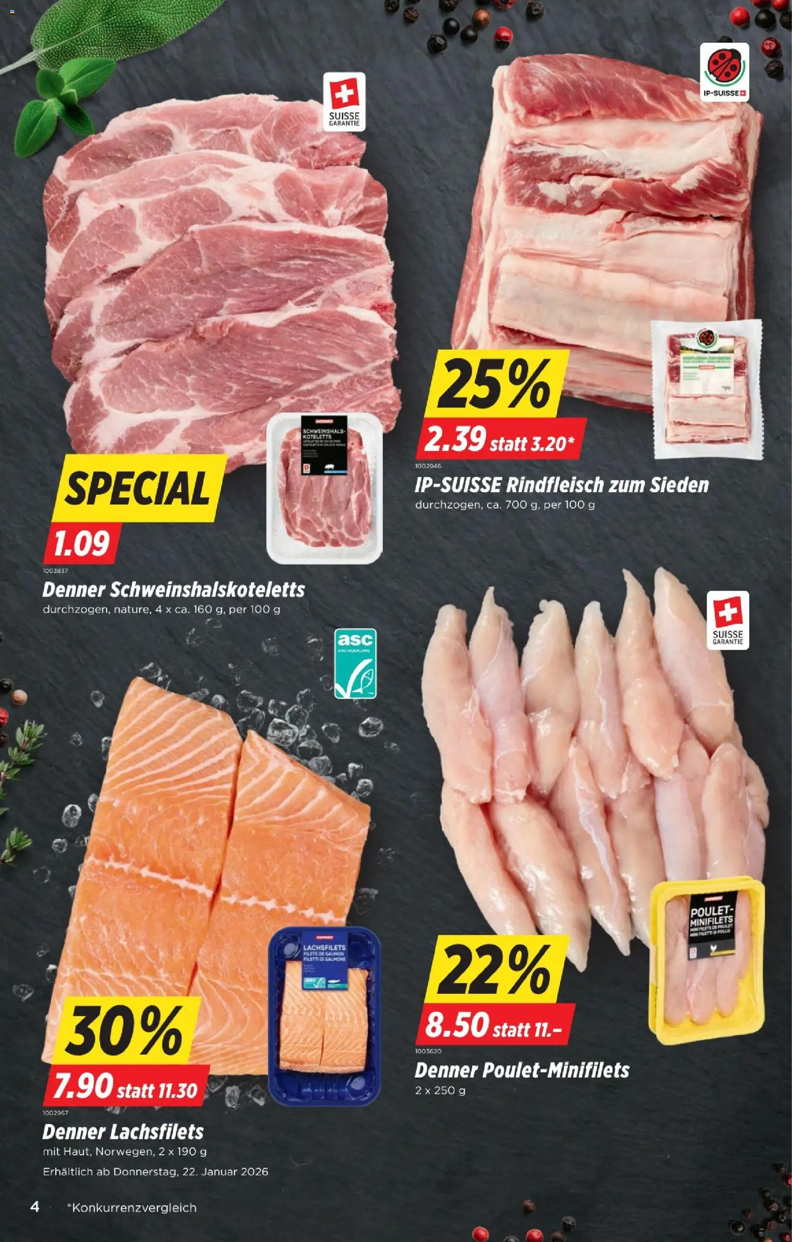 Denner Aktionen – gültig ab 20.01.2026 | Seite: 4 | Produkte: Rindfleisch