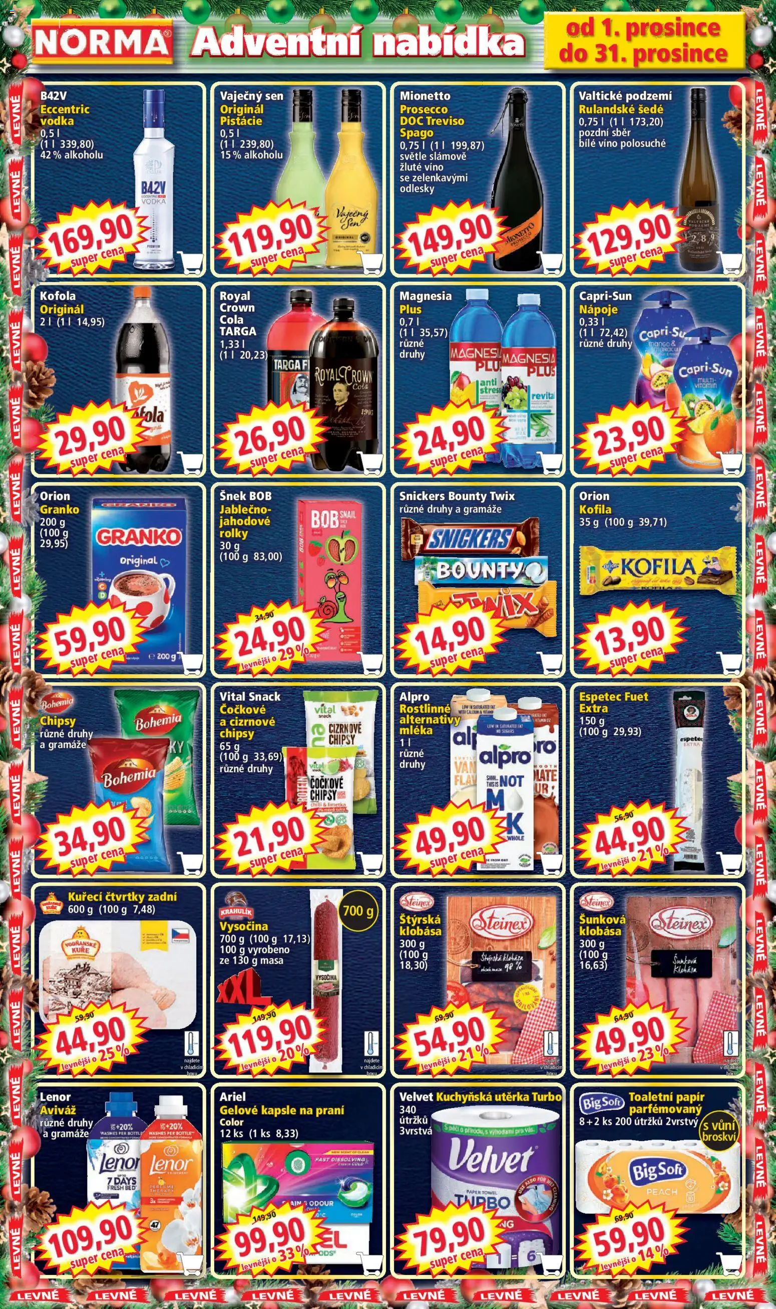 Norma leták od 01.12.2025 | Strana: 9 | Produkty: Twix, Vodka, Gelové kapsle na praní, Utěrka