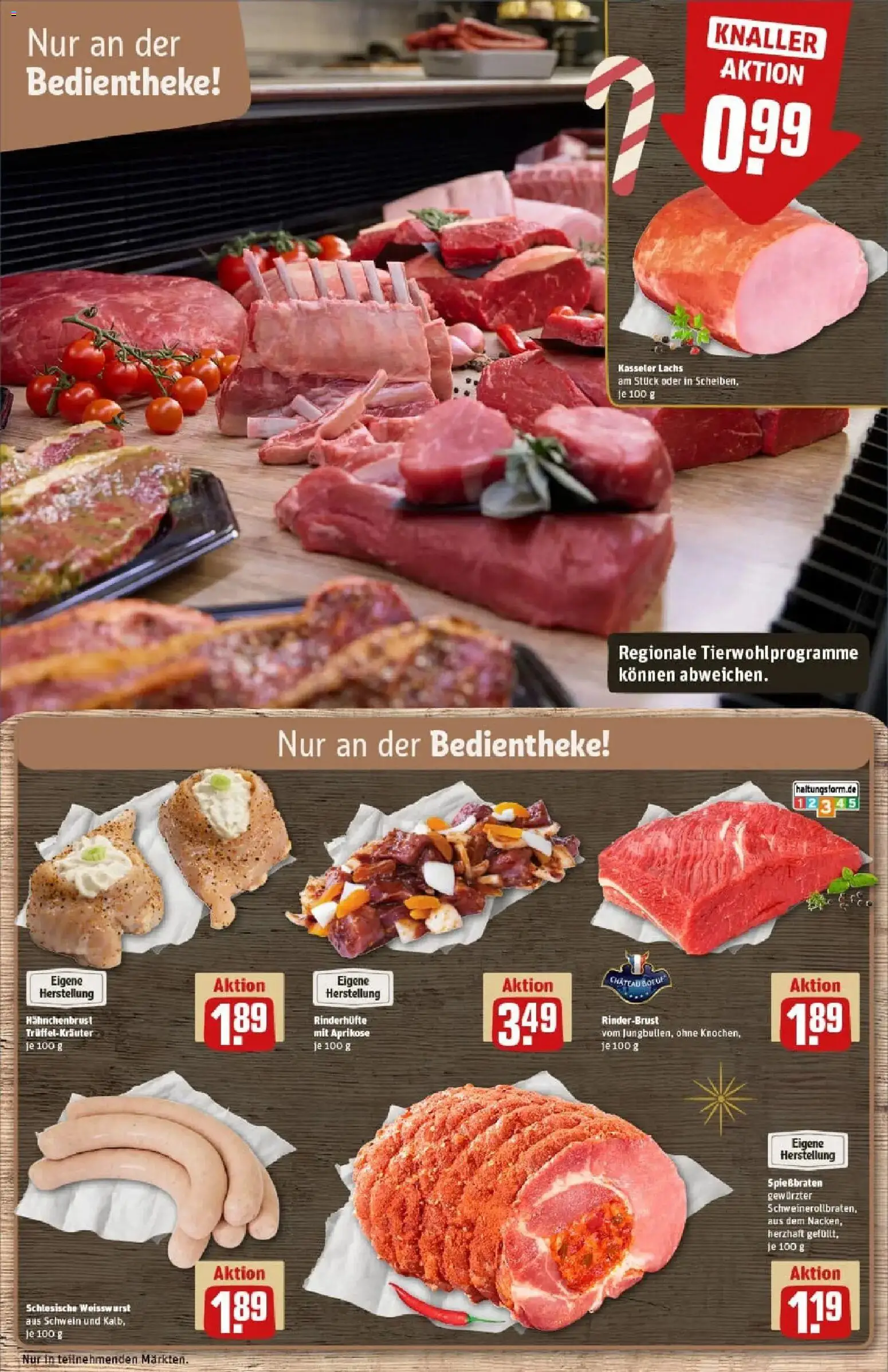 Rewe prospekt Siegen / Geisweid	 – gültig ab 22.12.2025 | Seite: 10 | Produkte: Weißwurst, Lachs, Hahnchenbrust