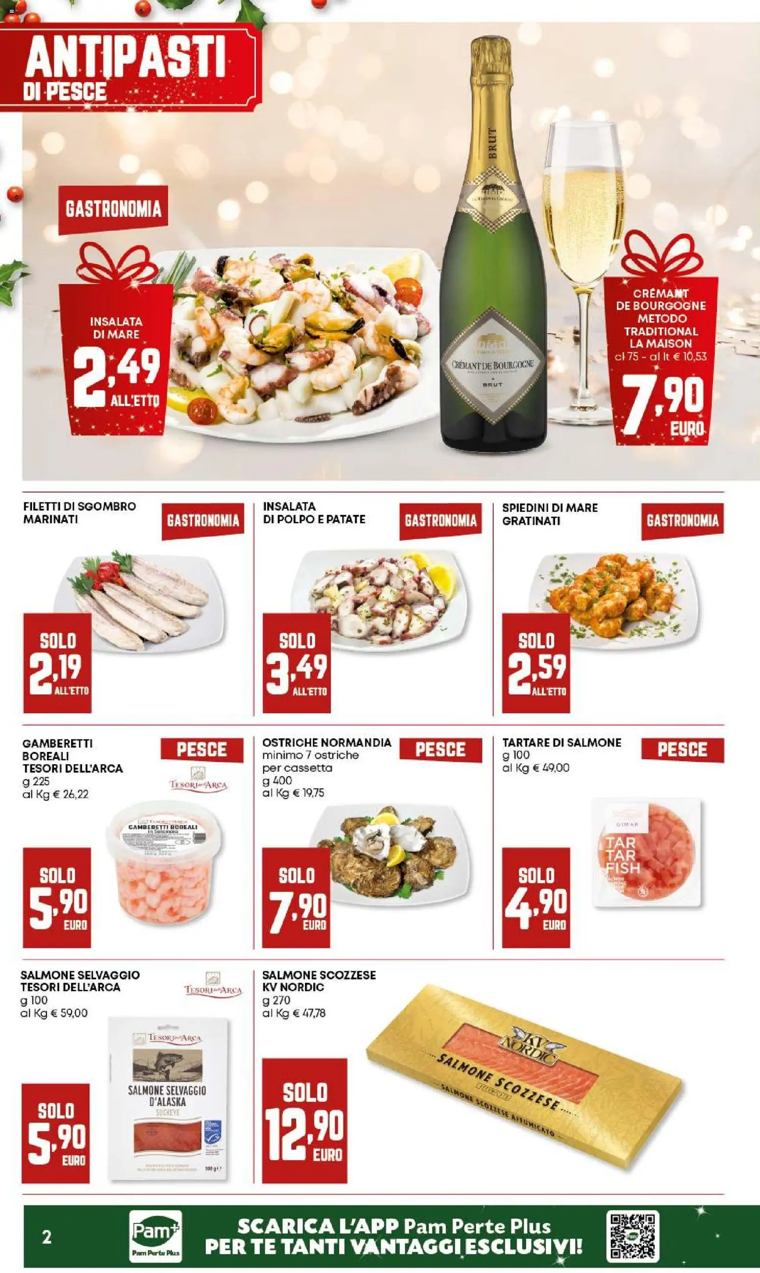 Volantino Panorama del 18.12.2025 | Pagina: 2 | Prodotti: Salmone, Polpo, Sgombro, Gamberetti